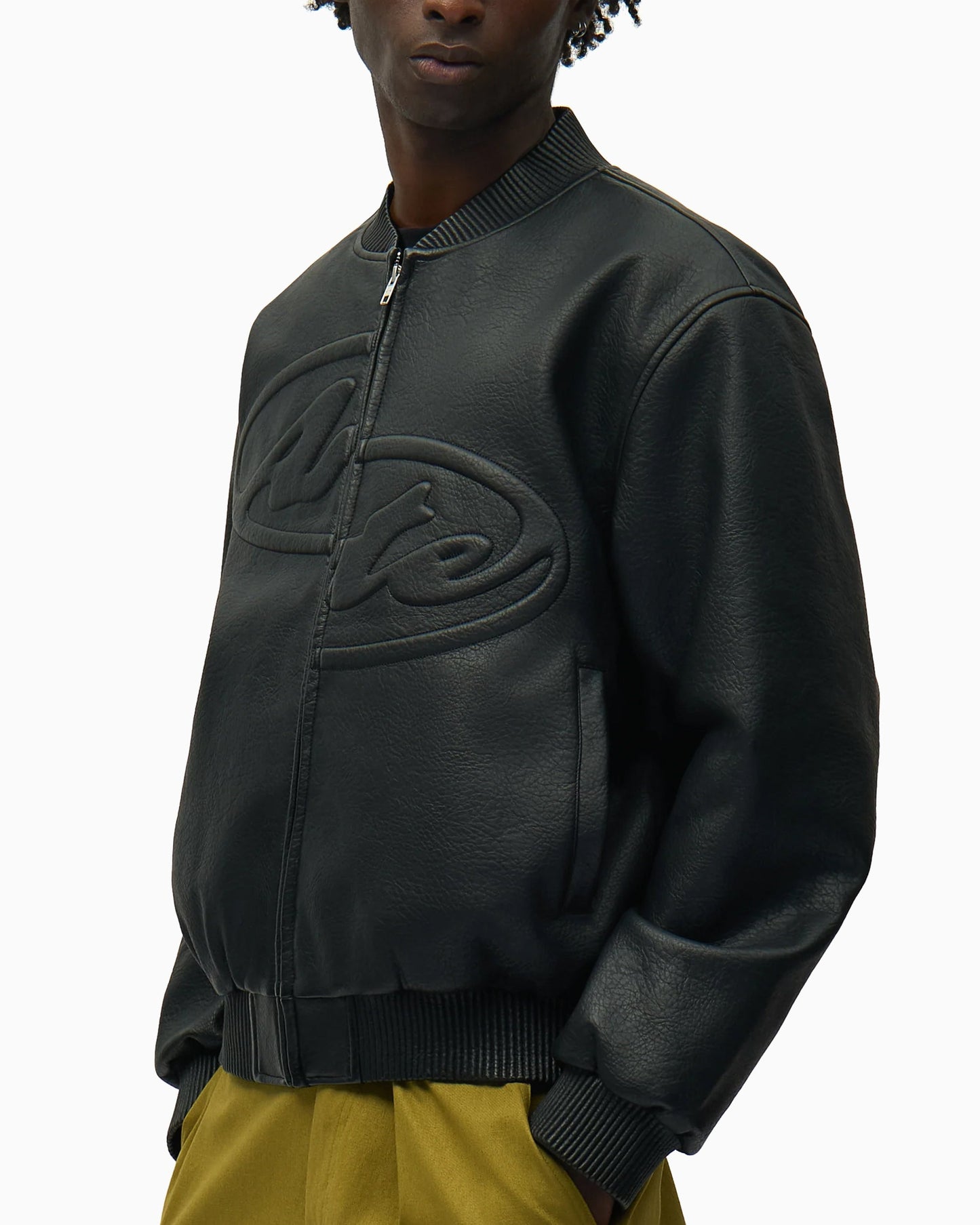 Chaqueta de cuero Arte Antwerp Half Logo para hombre
