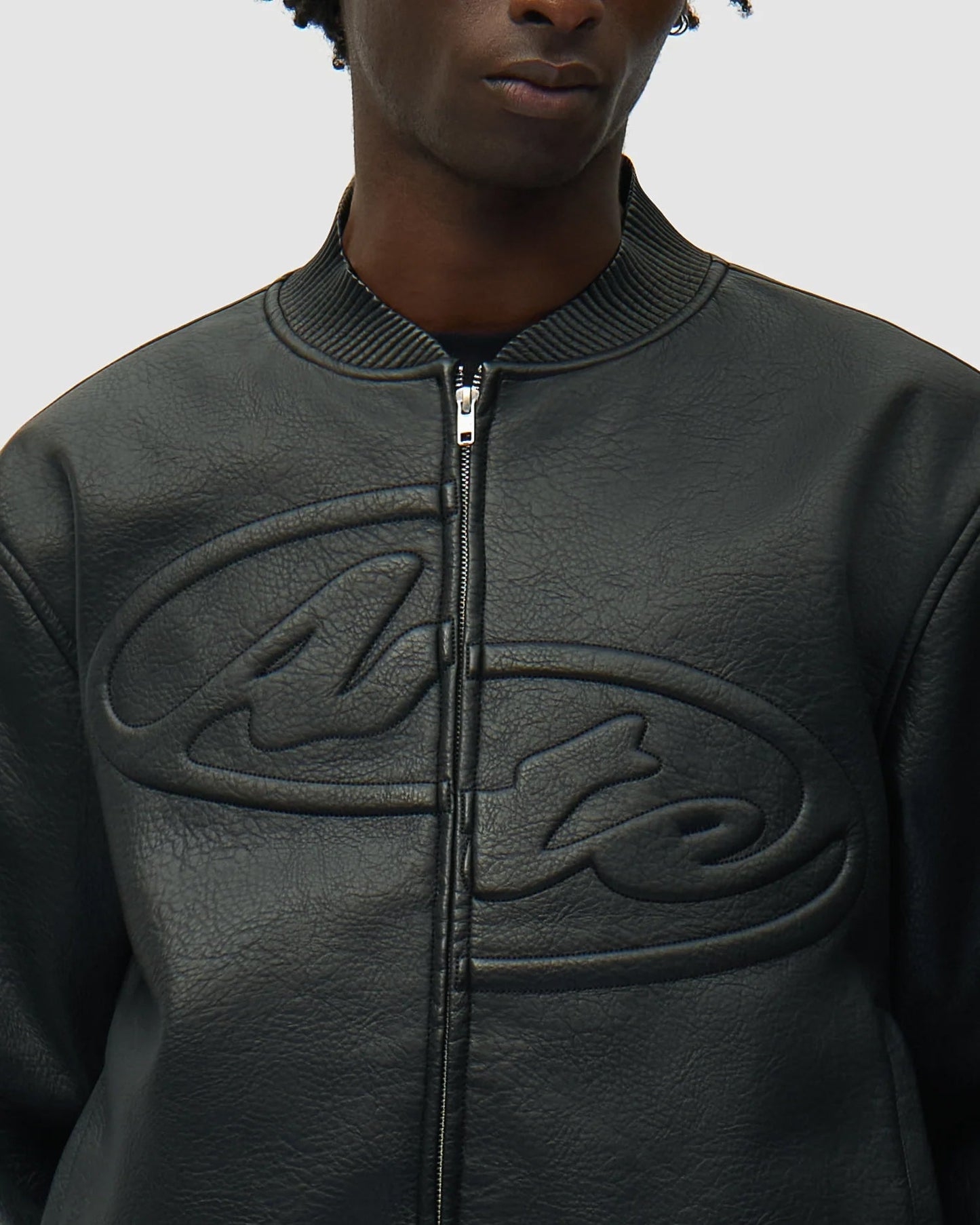 Chaqueta de cuero Arte Antwerp Half Logo para hombre