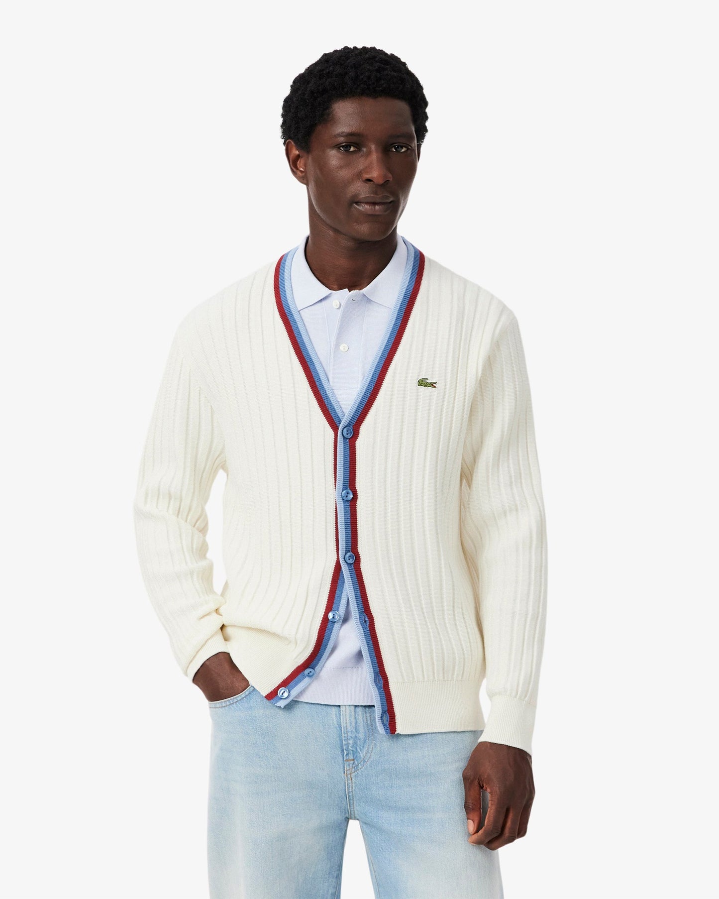 Cardigan con logo Lacoste Re-edition para hombre