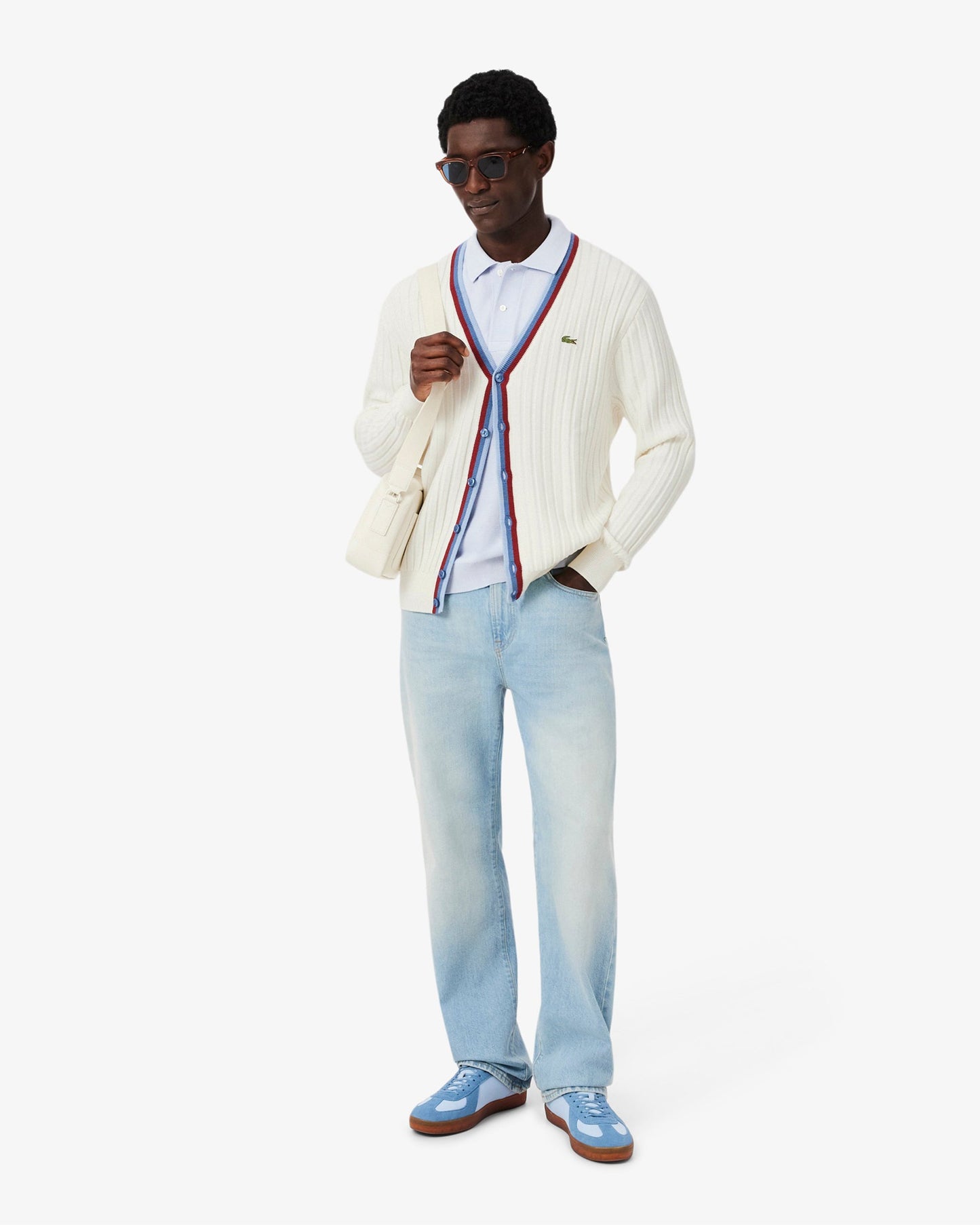 Cardigan con logo Lacoste Re-edition para hombre