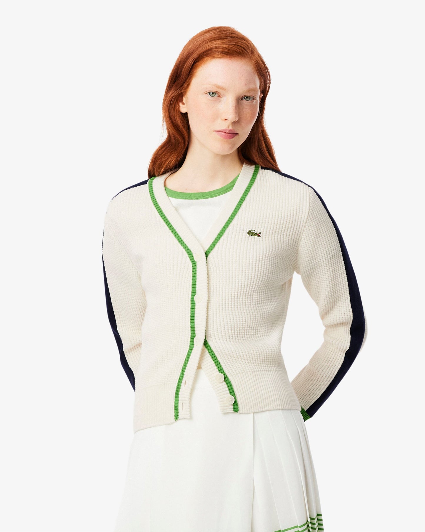 Cardigan con logo Slim Lacoste Re-edition para mujer