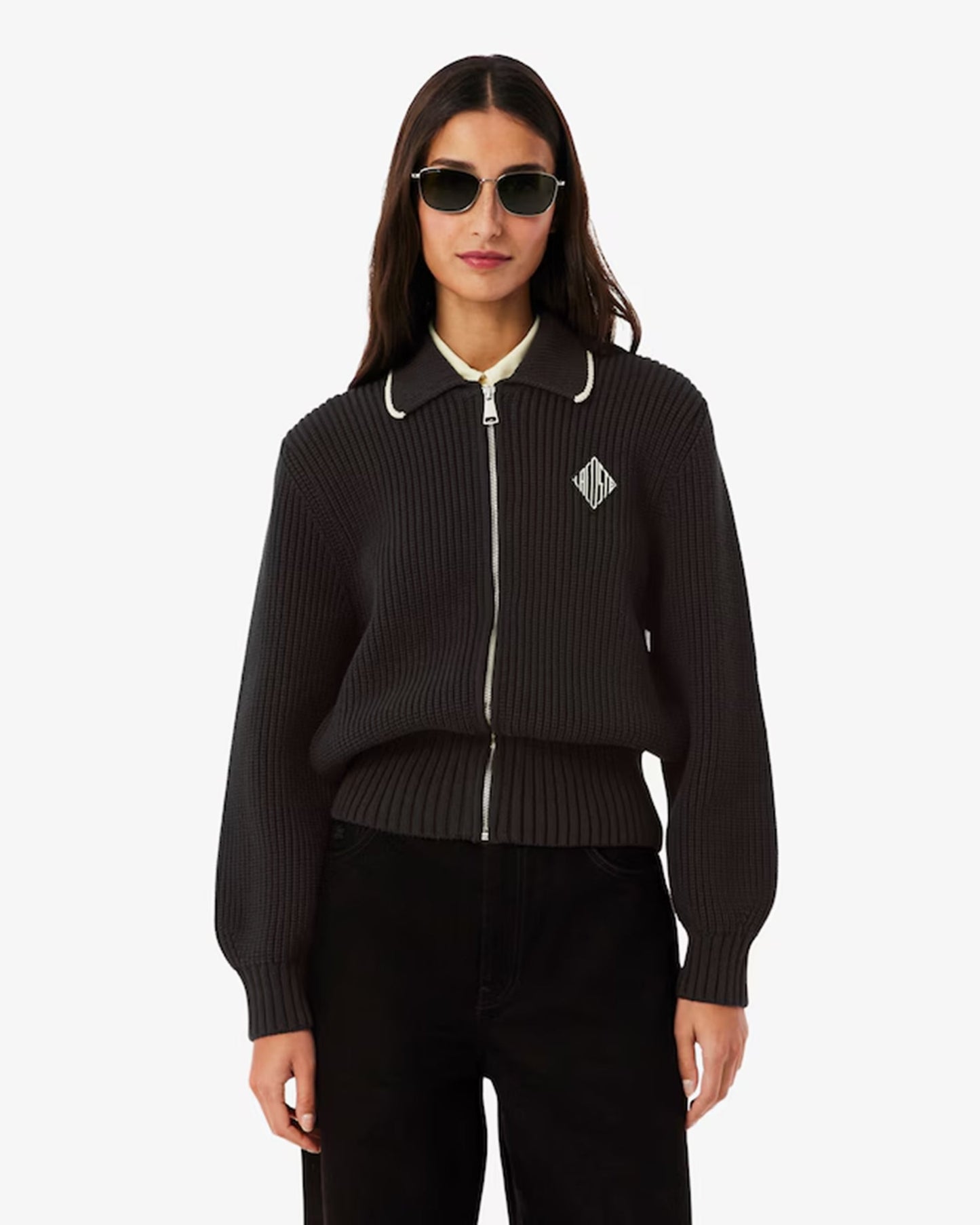 Cardigan con logo Relaxed Lacoste Retro para mujer