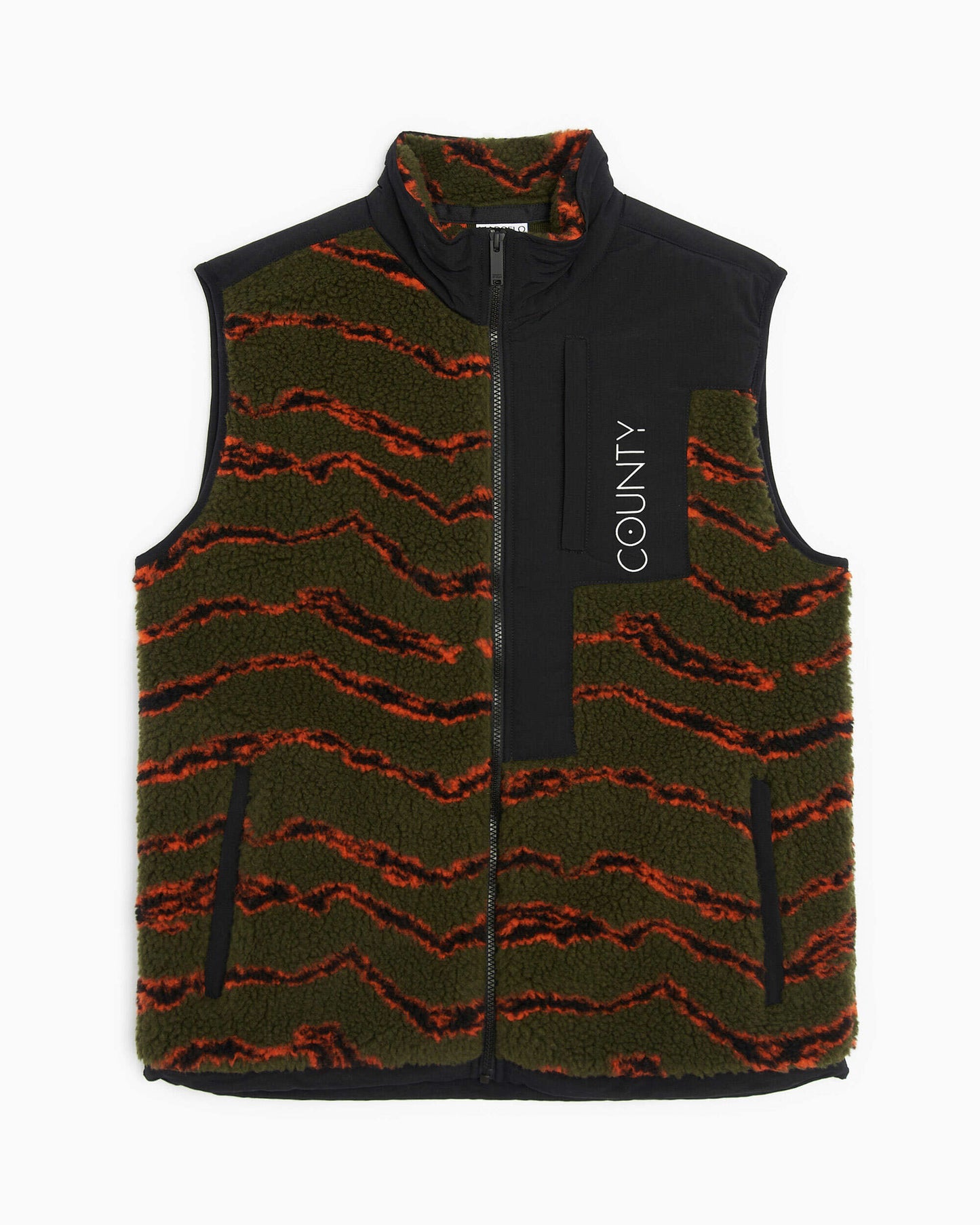 Chaleco Marcelo Burlon All Over Camou Pile Zip Men's Vest para hombre