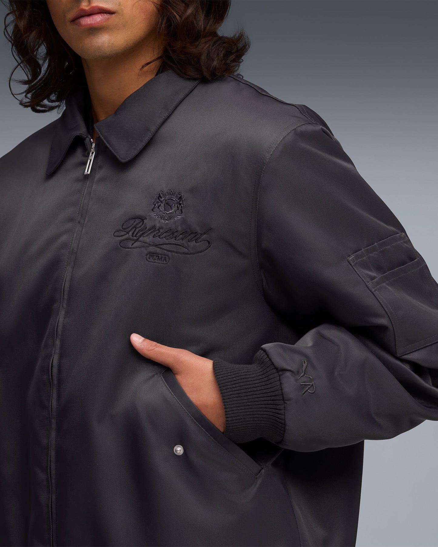 Bomber con logo Puma x REPRESENT Unisex