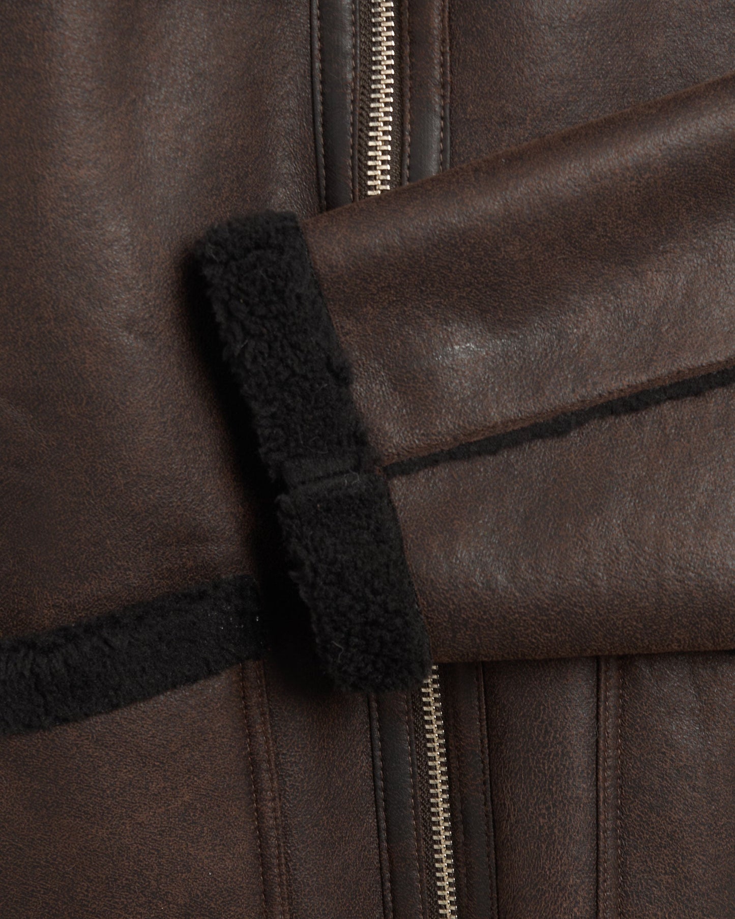 Chaqueta de cuero Rassvet Men's Faux Shearling Leather Coat para hombre