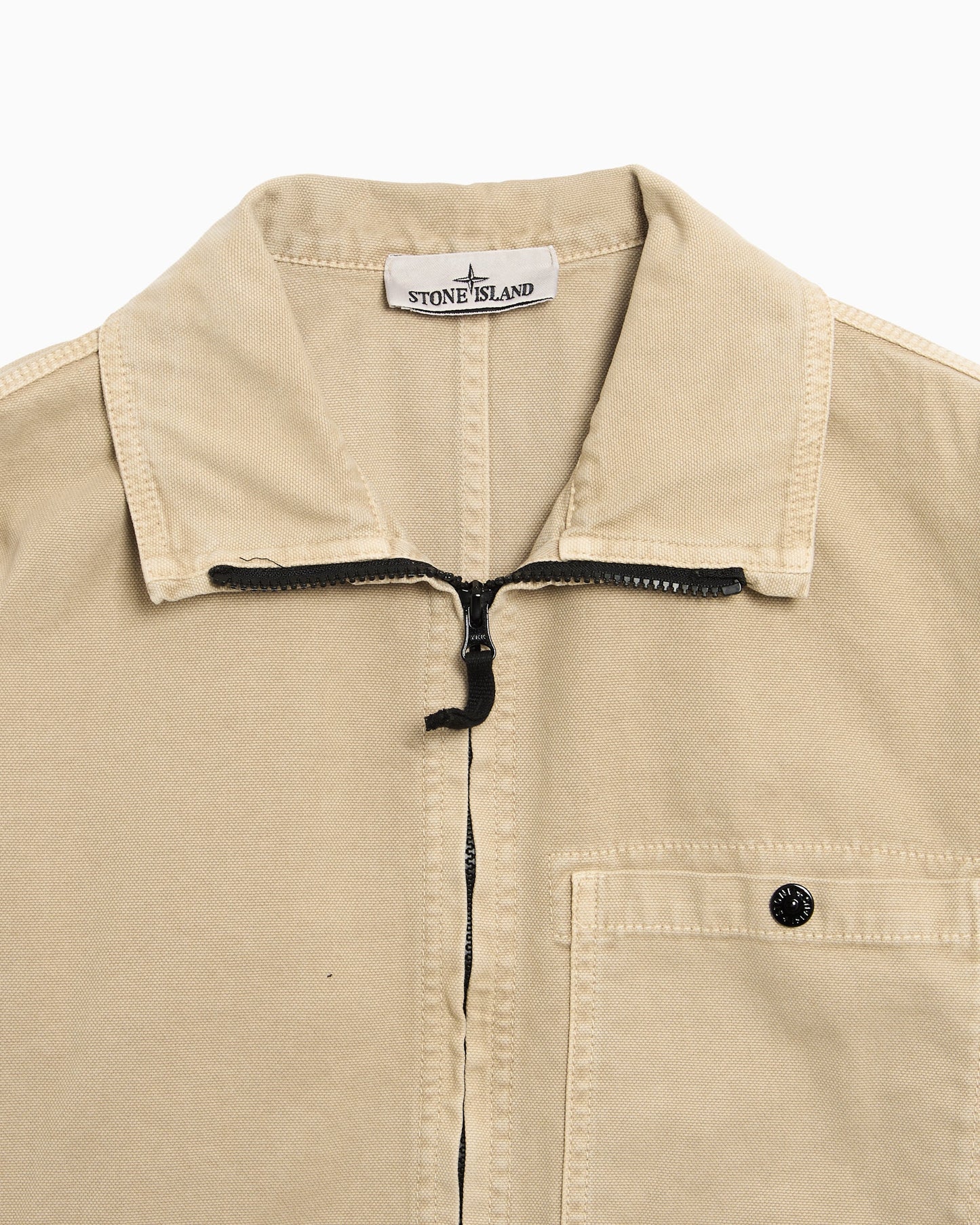 Sobrecamisa Relaxed Stone Island Panama Cotton "Old" Effect para hombre