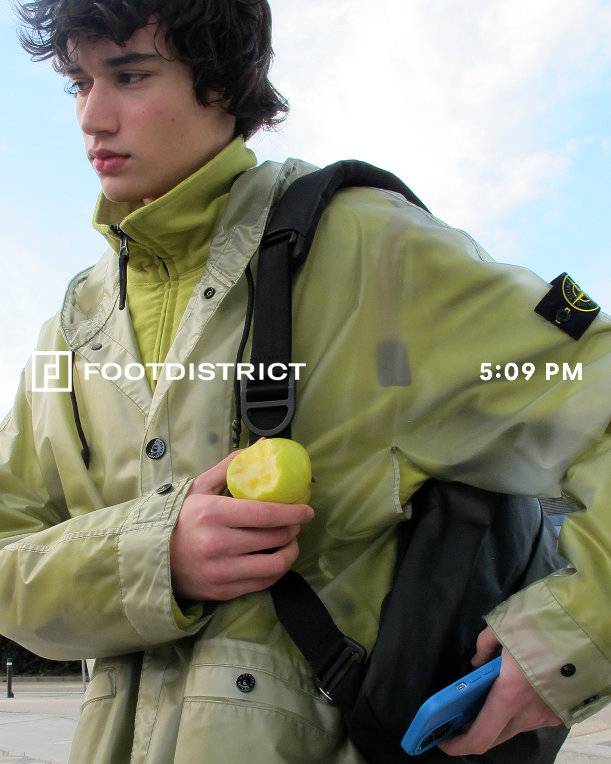 Chaqueta impermeable Relaxed Desmontable Stone Island Translucent Cover para hombre