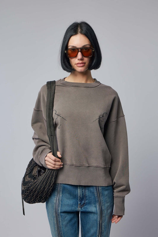 Long Sleeve Embroidered Sweatshirt