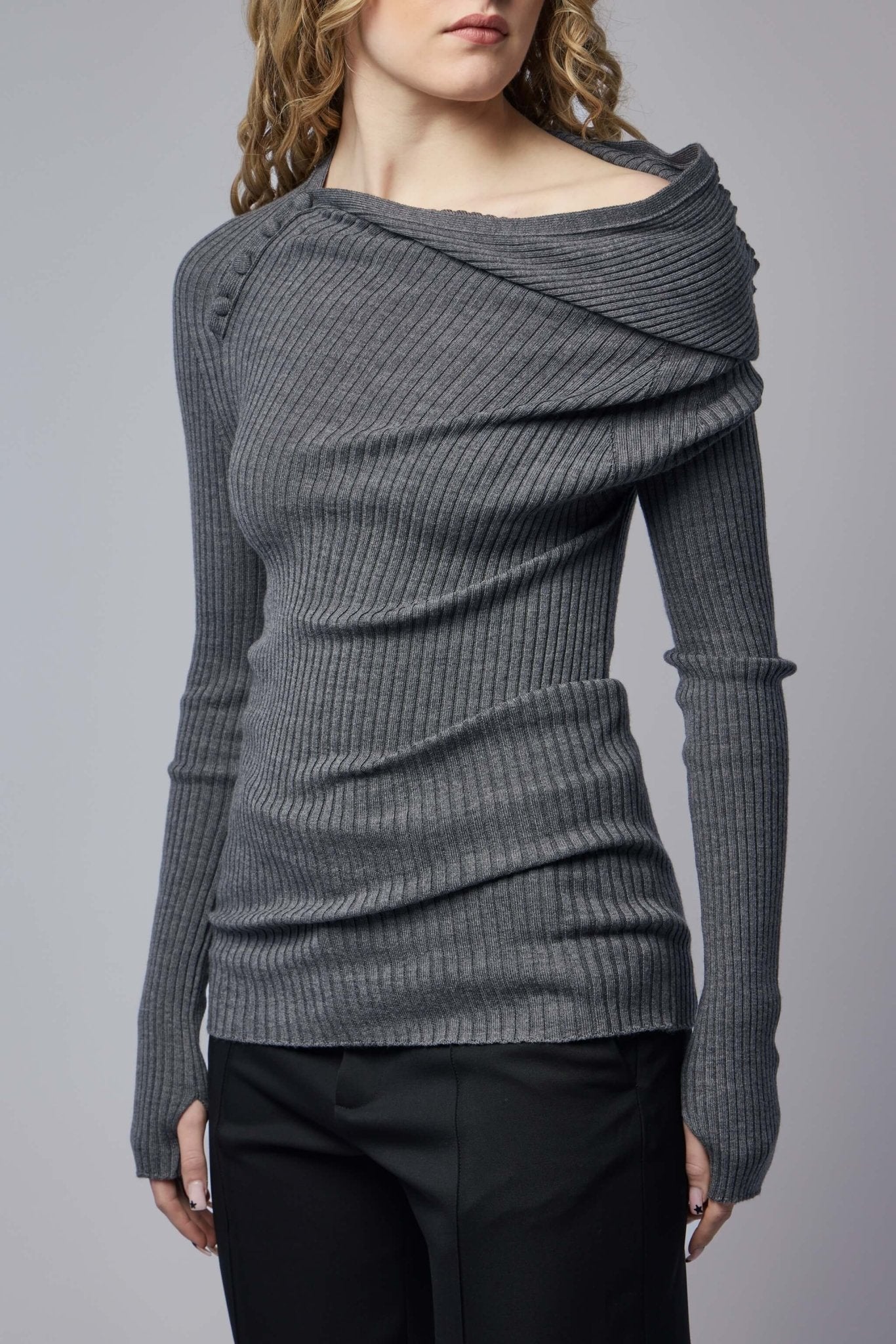 Merino Wool Asymmetric Pullover