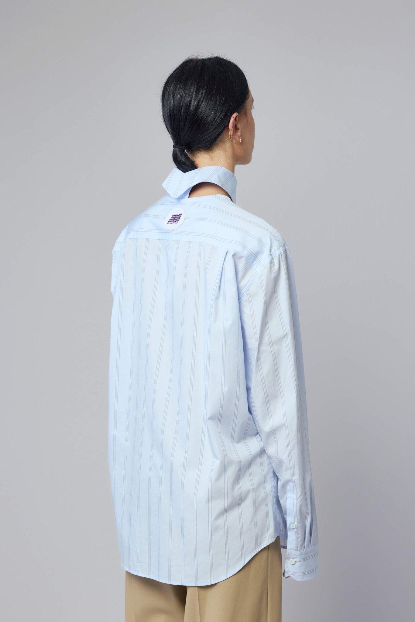 Pinstriped Floating Collar Shirt
