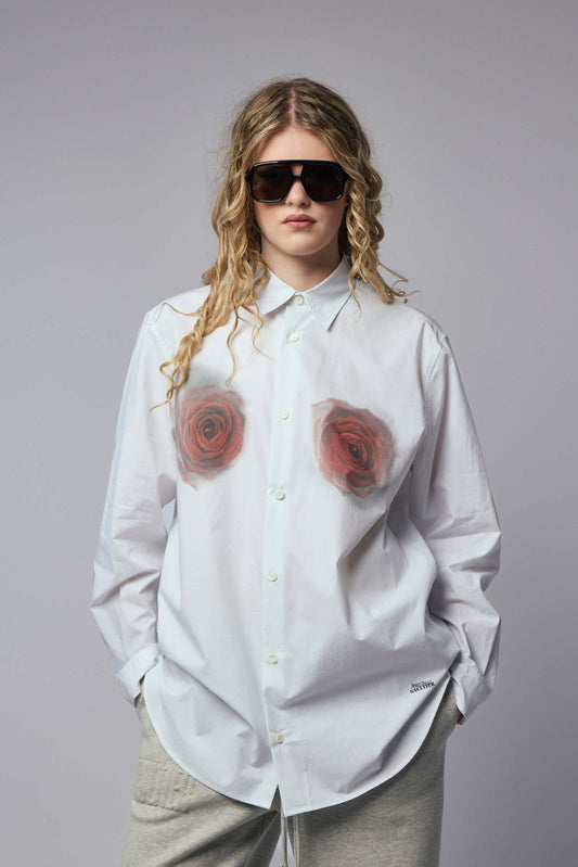Unisex Shirt Printed Blurry Roses