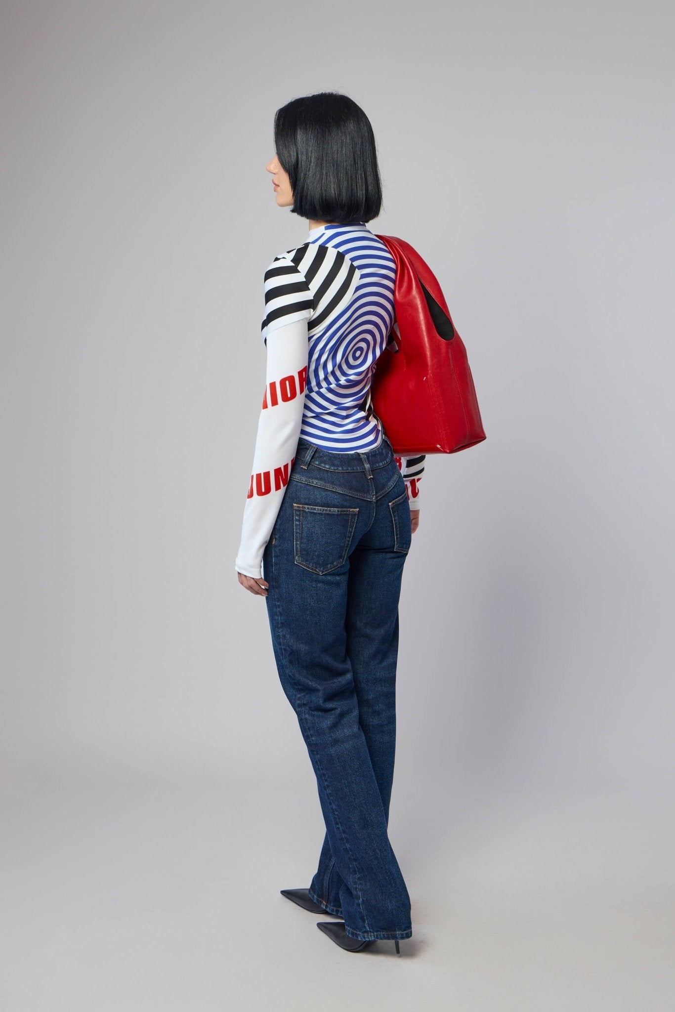 Straight Leg Denim Pant With Curvy Waistband