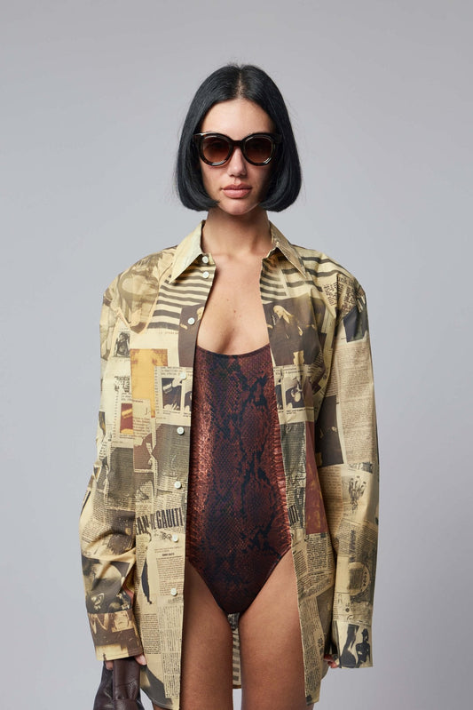 Printed Python Swimsuit