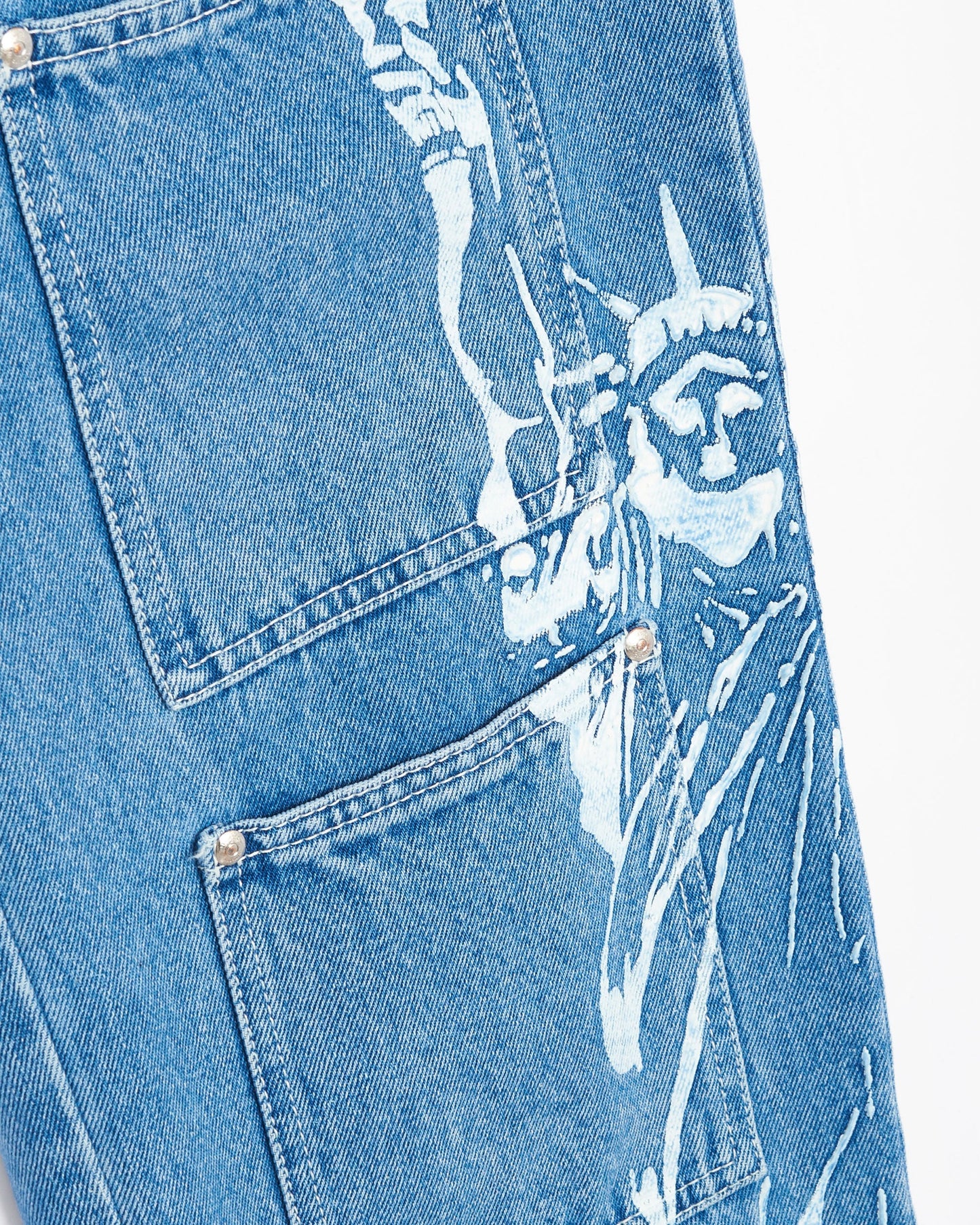 Pantalones vaqueros Lourdes New York Pockets Cargo Unisex Denim Pants Unisex