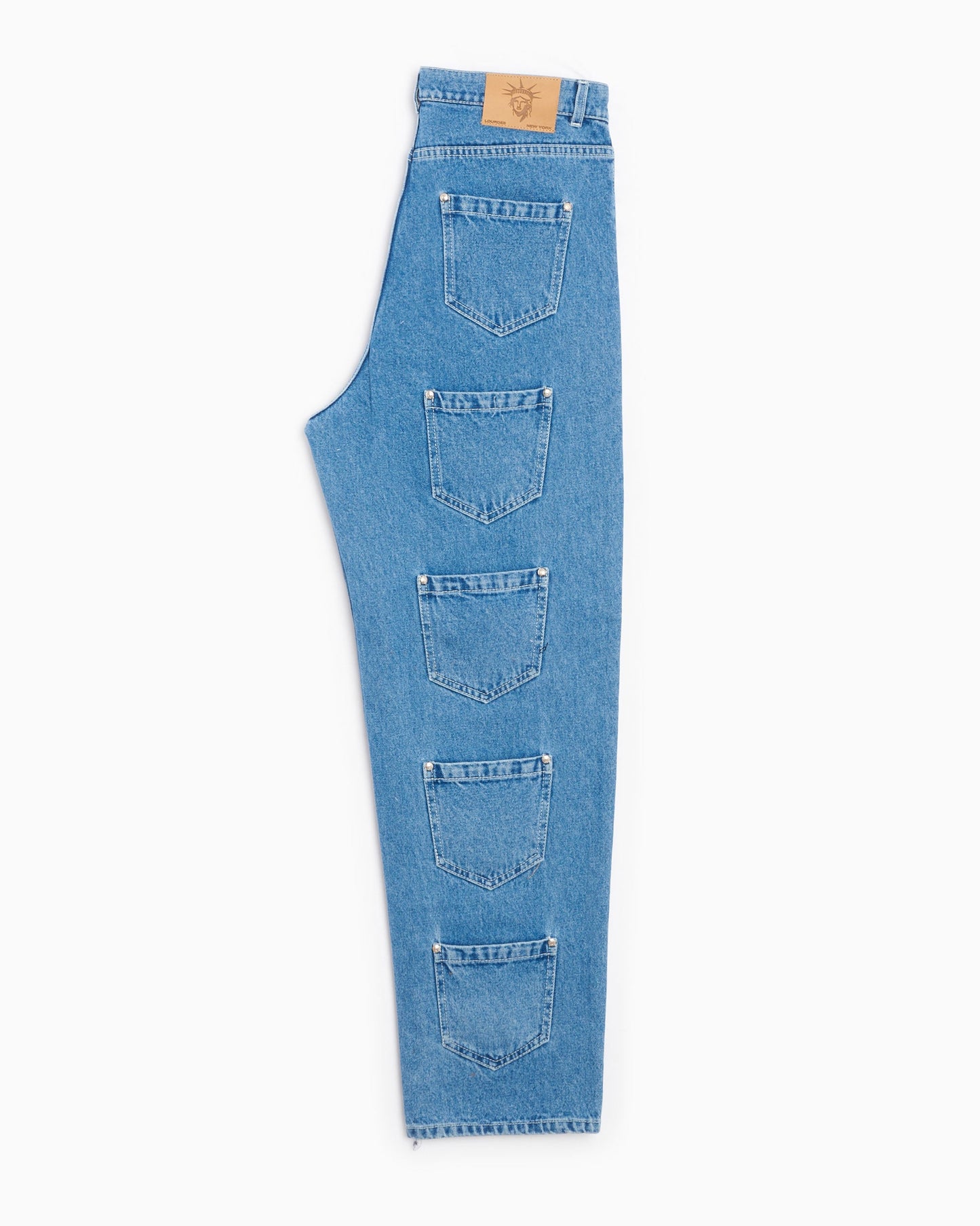 Pantalones vaqueros Lourdes New York Pockets Cargo Unisex Denim Pants Unisex