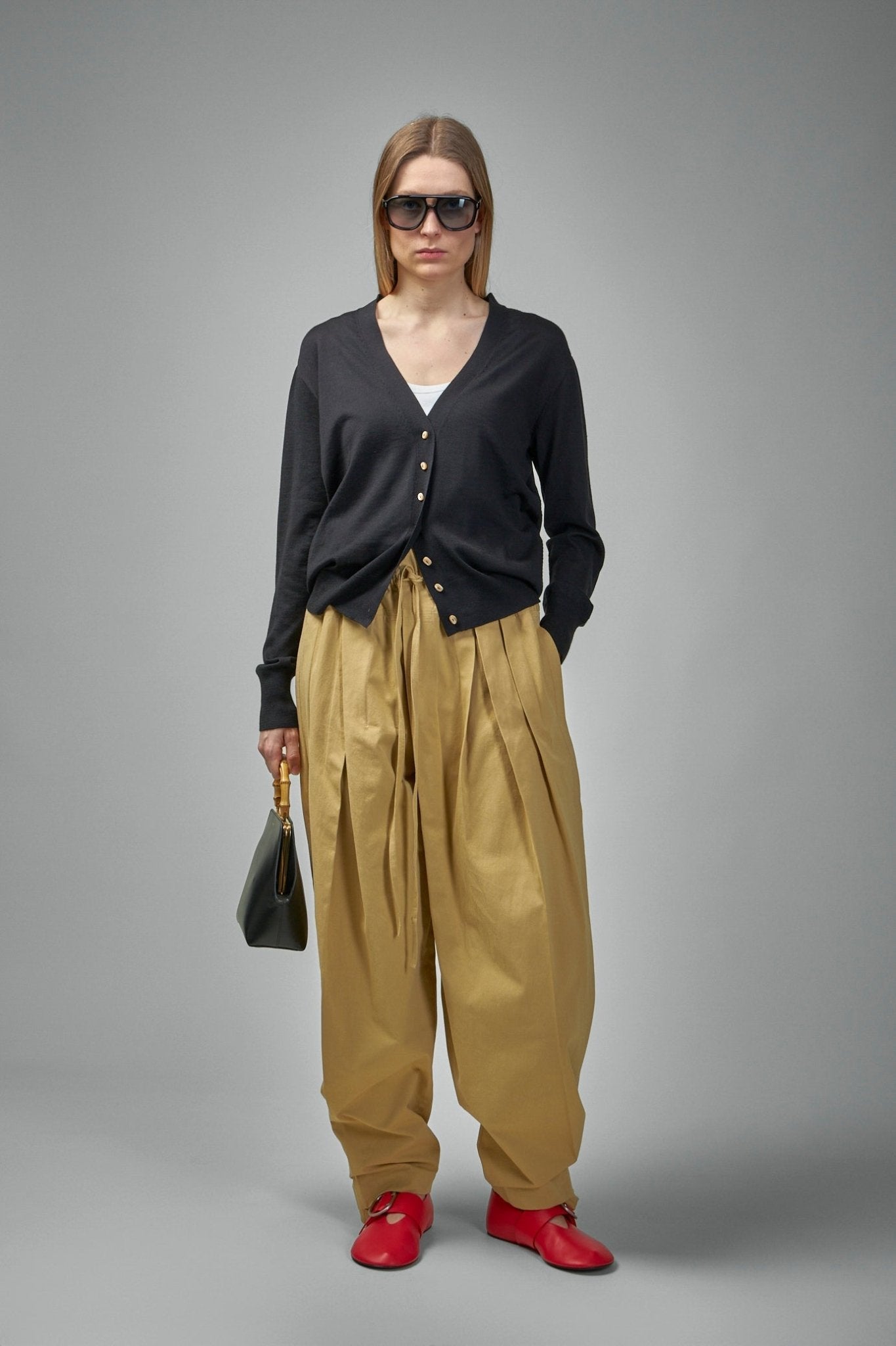 Cashmere Blend Crew-neck Cardigan