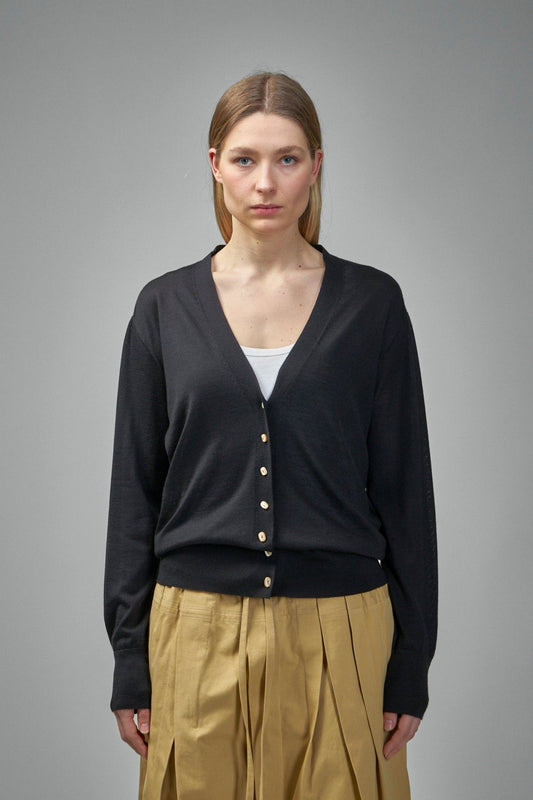 Cashmere Blend Crew-neck Cardigan