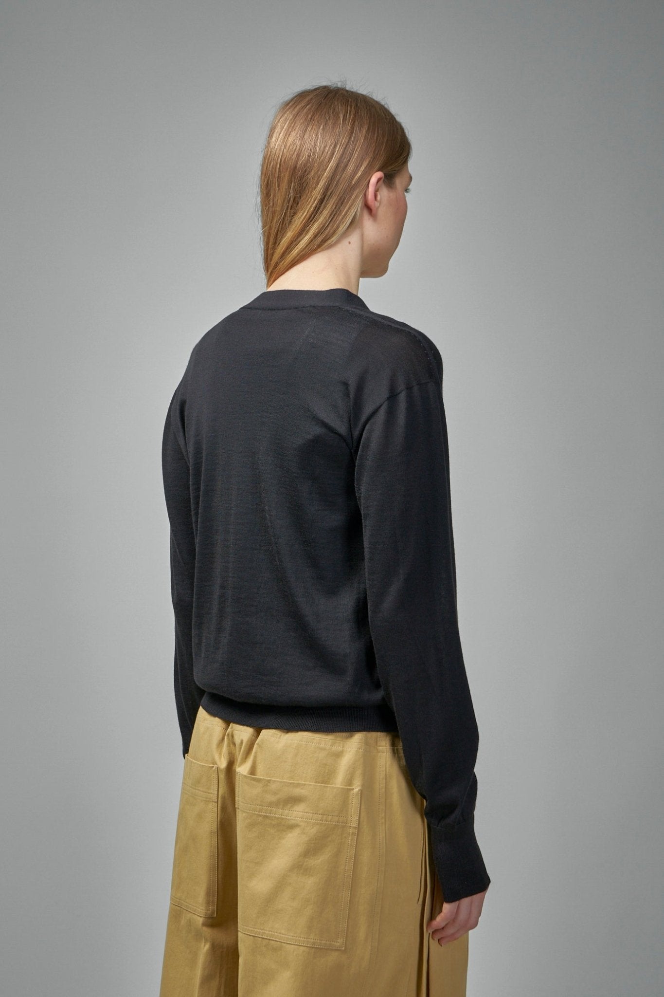 Cashmere Blend Crew-neck Cardigan