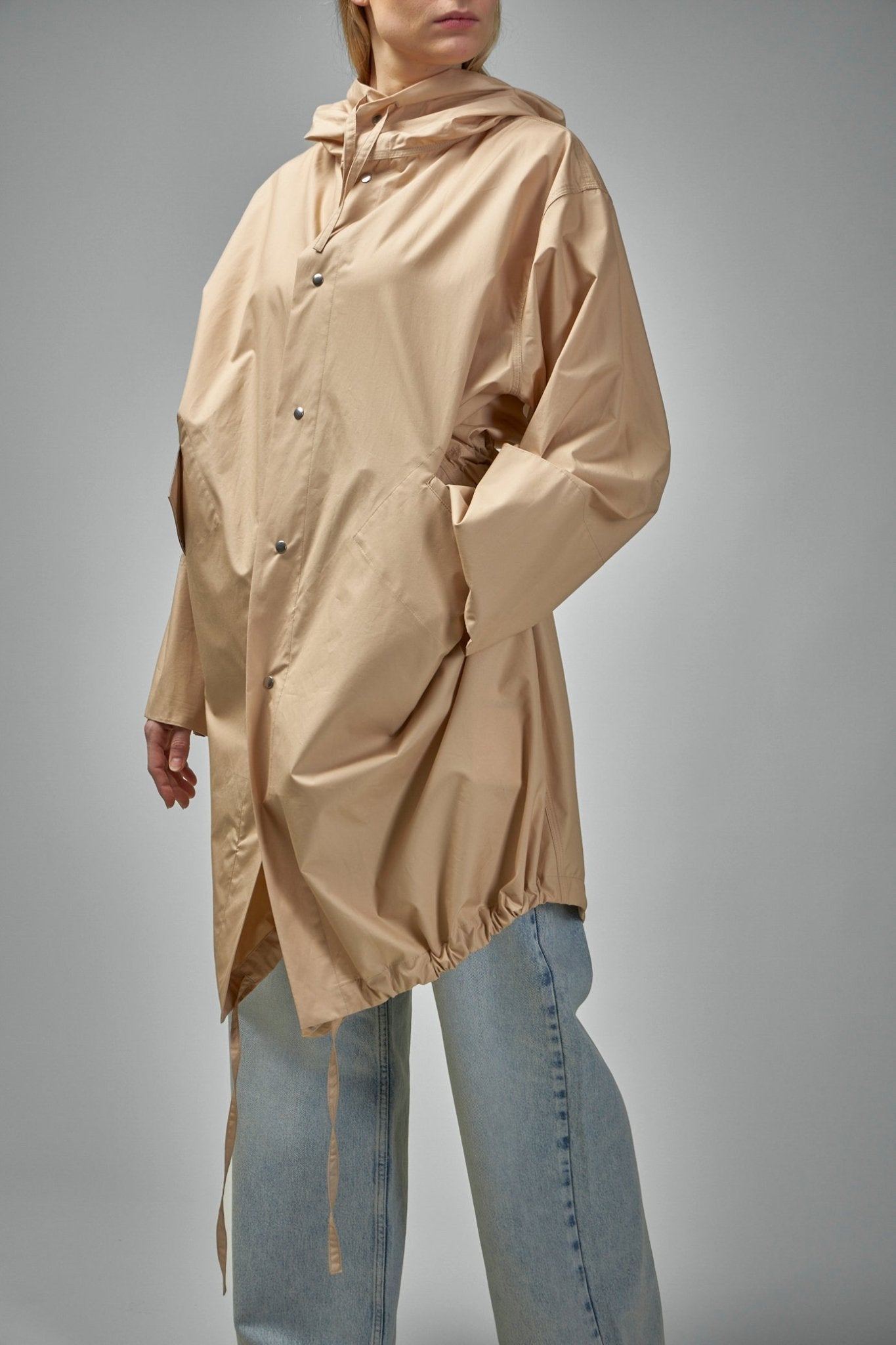 Cotton Hooded Trench Coat