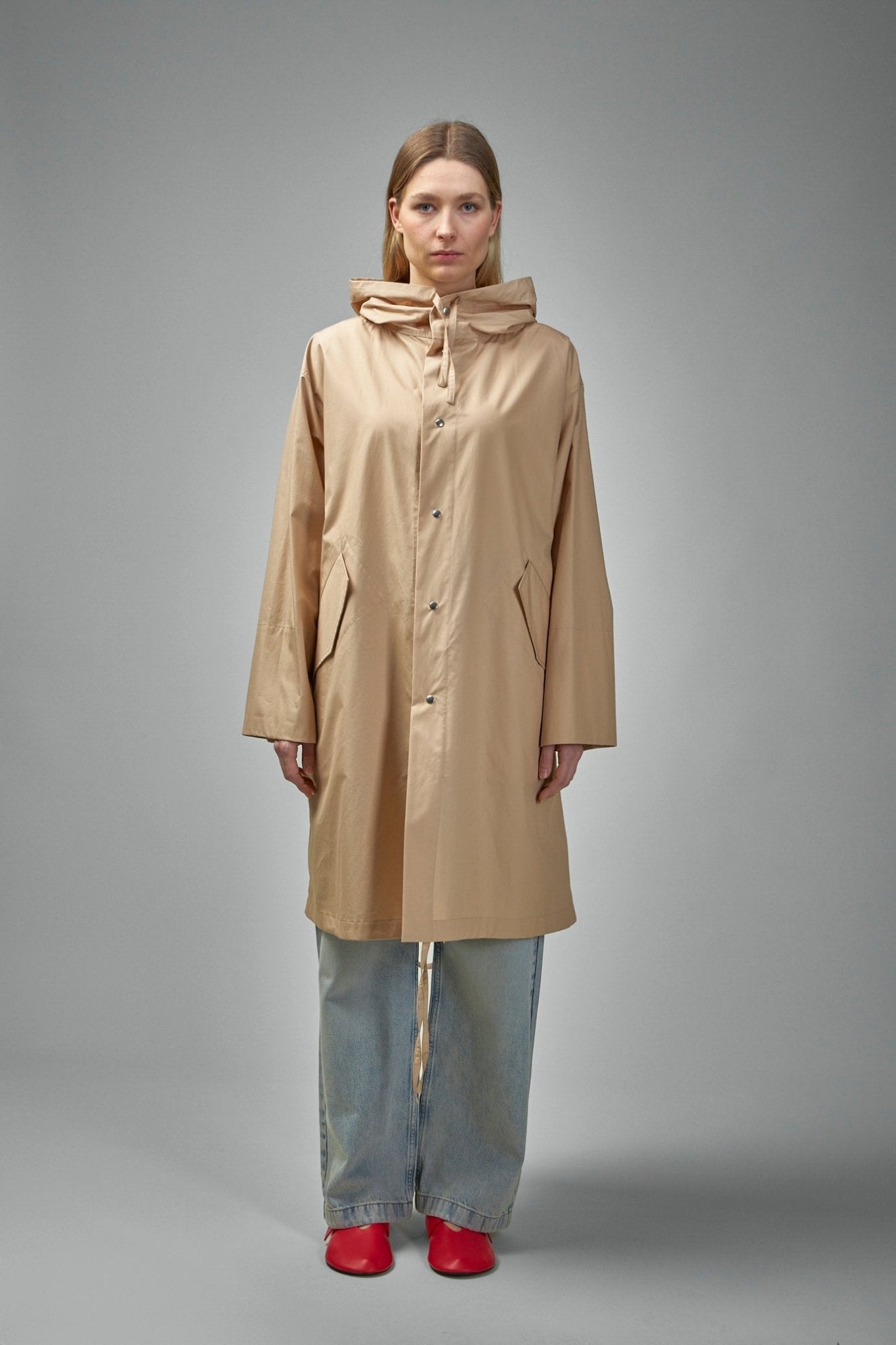 Cotton Hooded Trench Coat