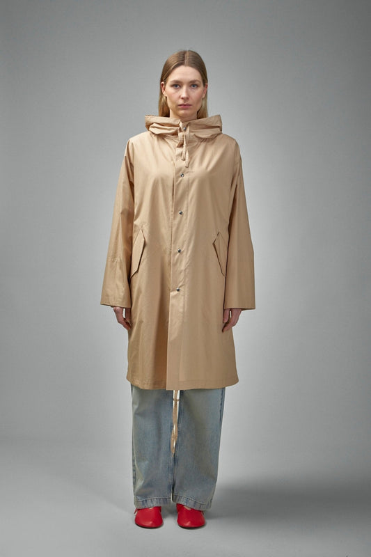 Cotton Hooded Trench Coat