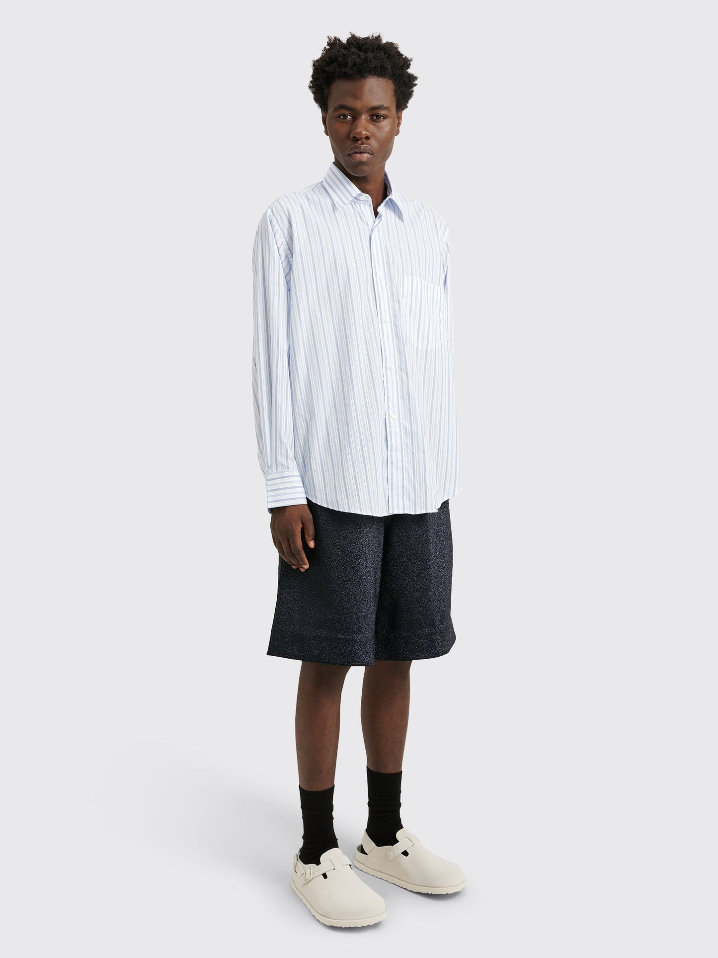 Jil Sander Metallic Shorts Night Blue