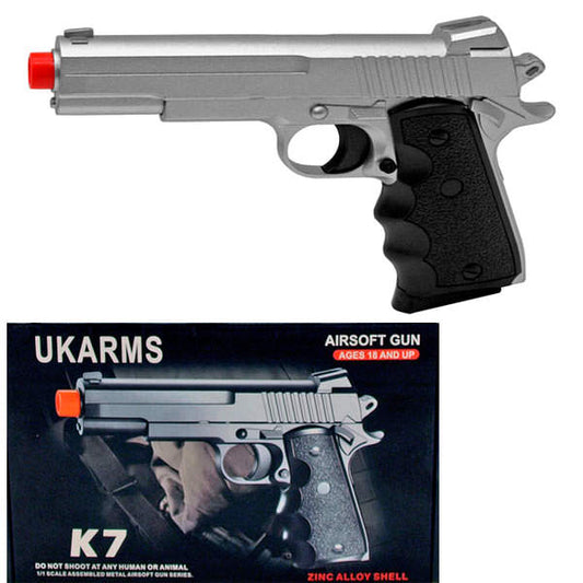 Silver Metal Edition K7 FPS-200 Spring Airsoft Pistol