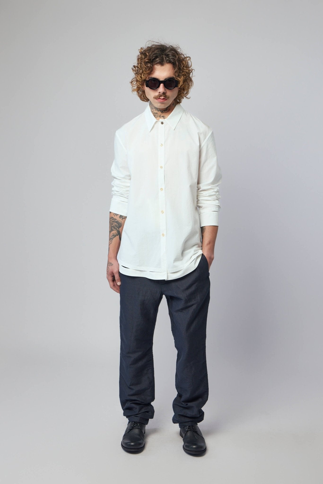 Men's Detachable Hand Stitched Hem Shirt