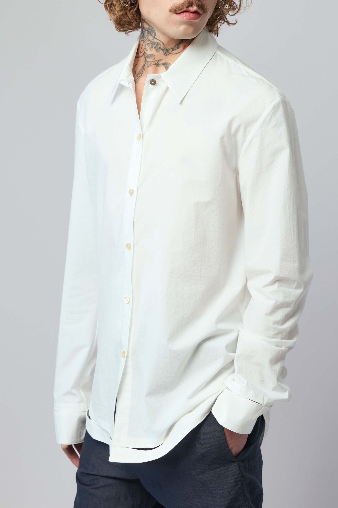 Men's Detachable Hand Stitched Hem Shirt