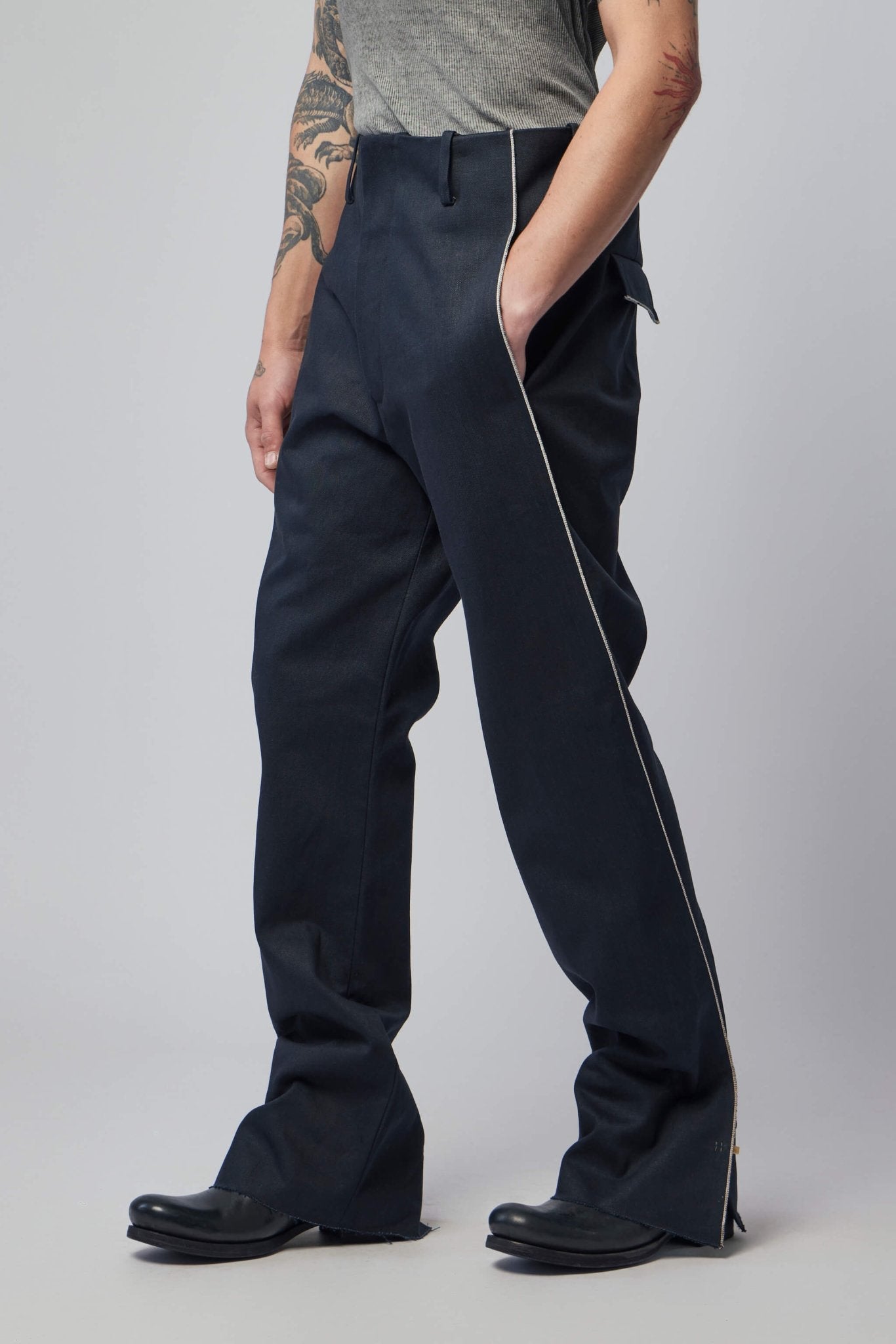 Men's Purgatory Selvedge-line Trousers With 925 Silver Hook Closer