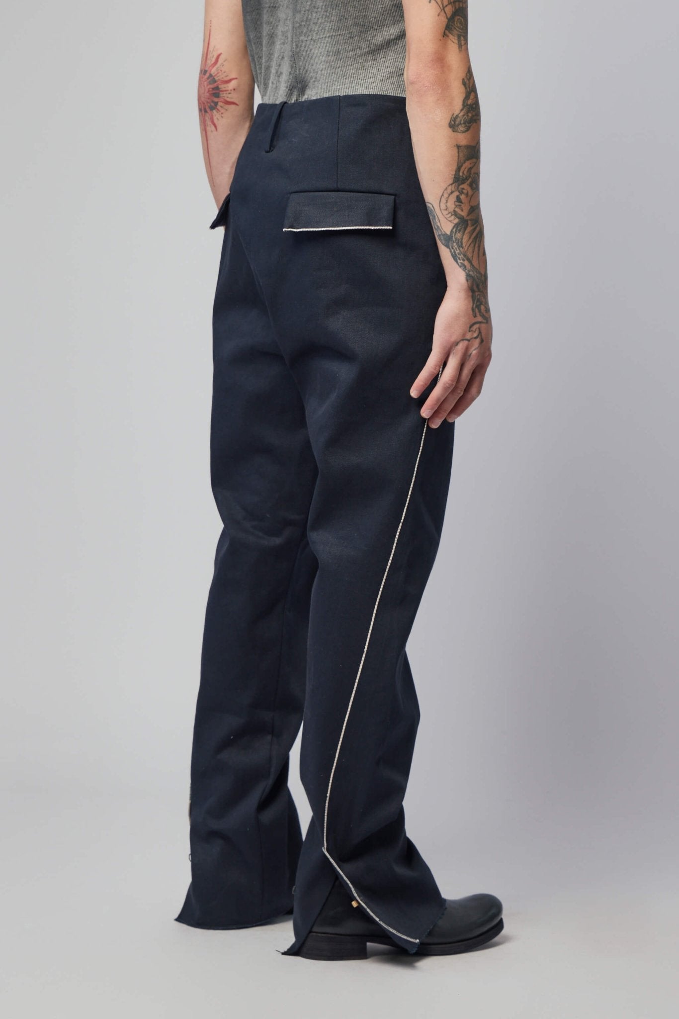 Men's Purgatory Selvedge-line Trousers With 925 Silver Hook Closer