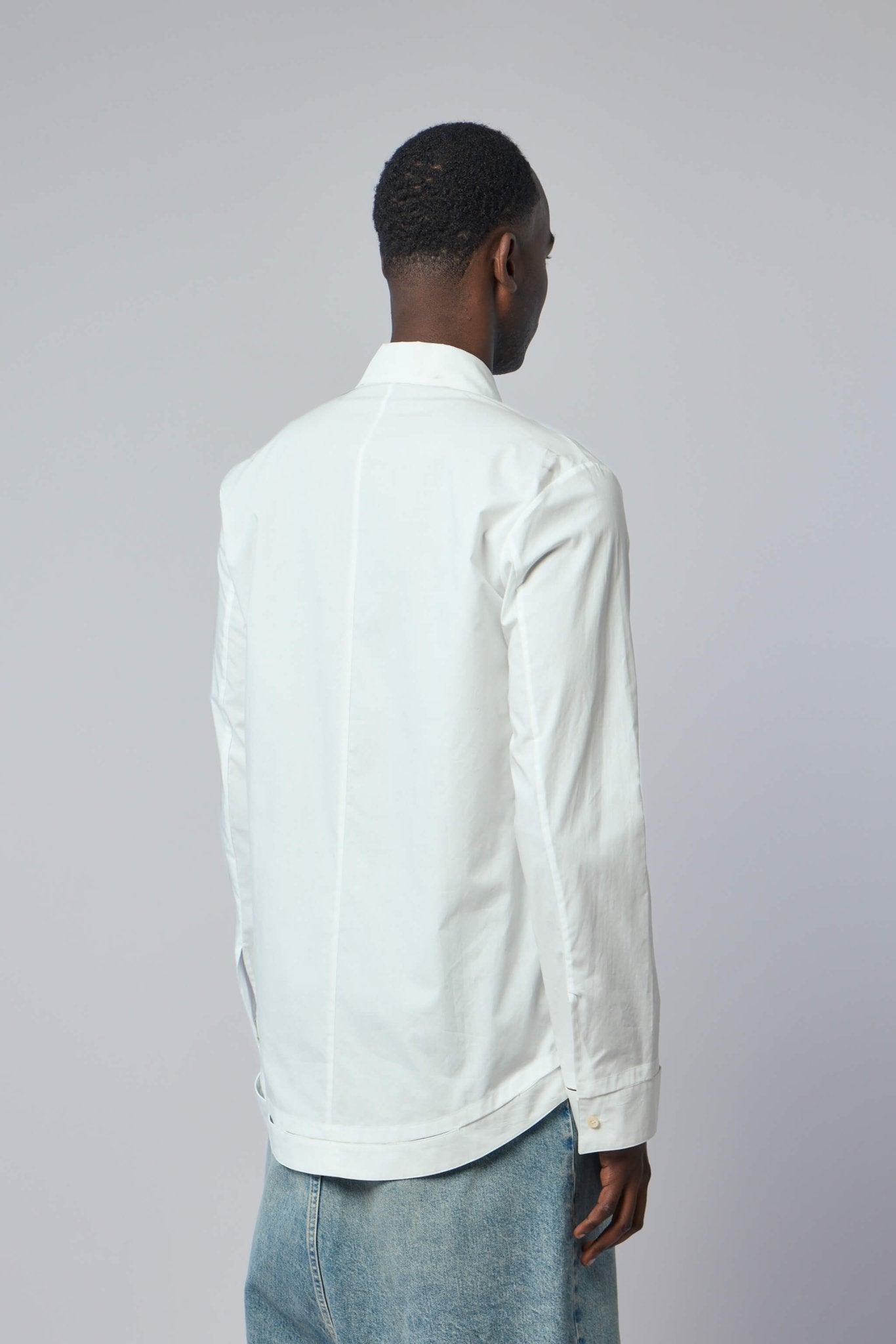 Mid Fit Shirt with Hand-stitched Hem Border