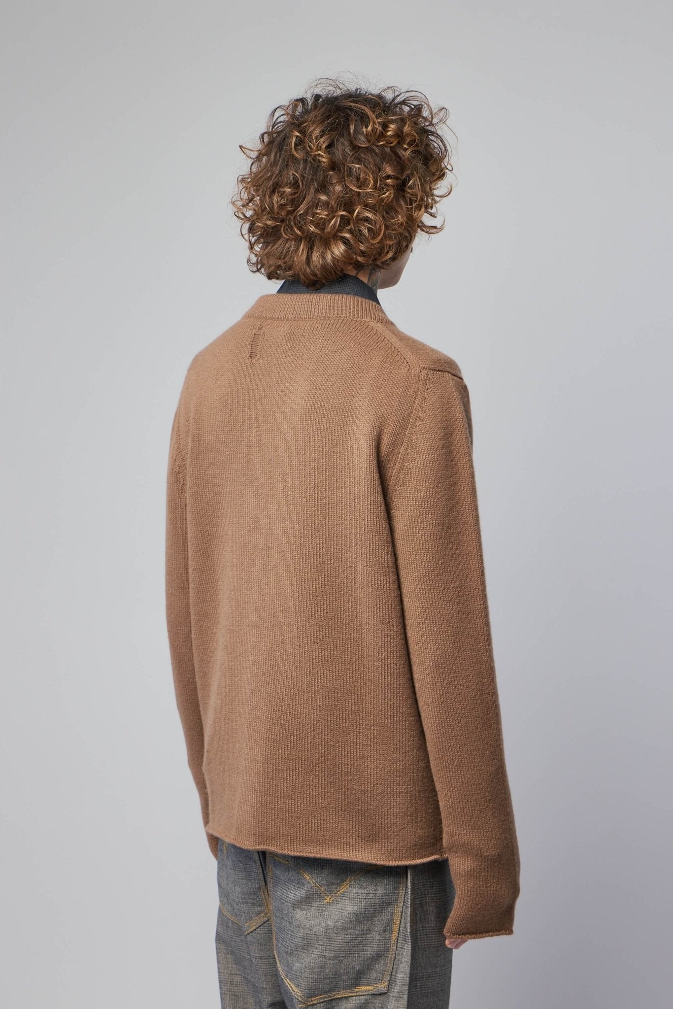 Unisex V-neck Distressed Cardigan