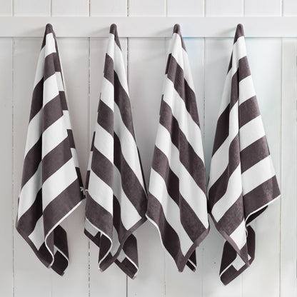 Cotton Velour Cabana Stripe Beach Towel - Novia Collection