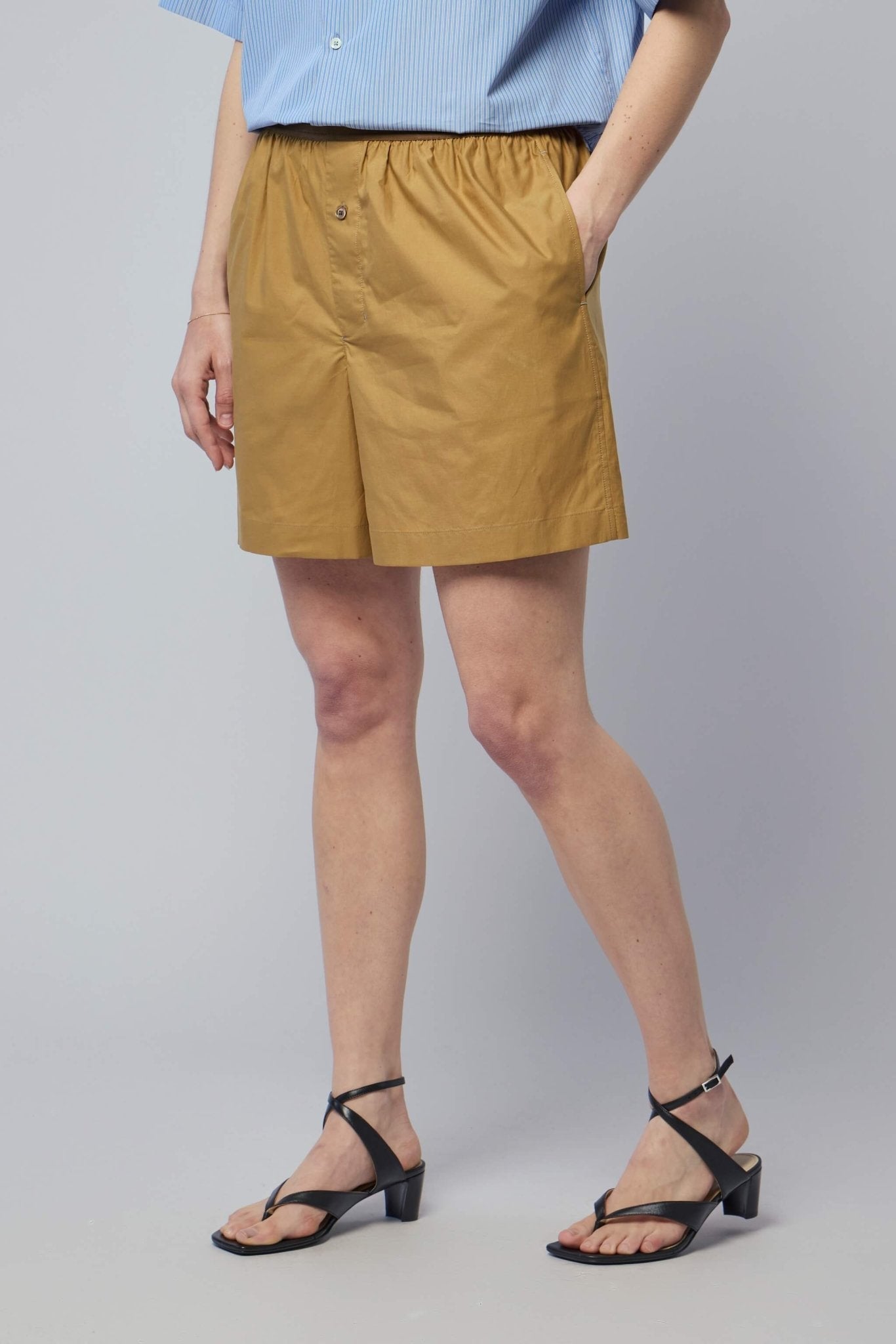 Short Boxer En Coton Et Soie Lavé