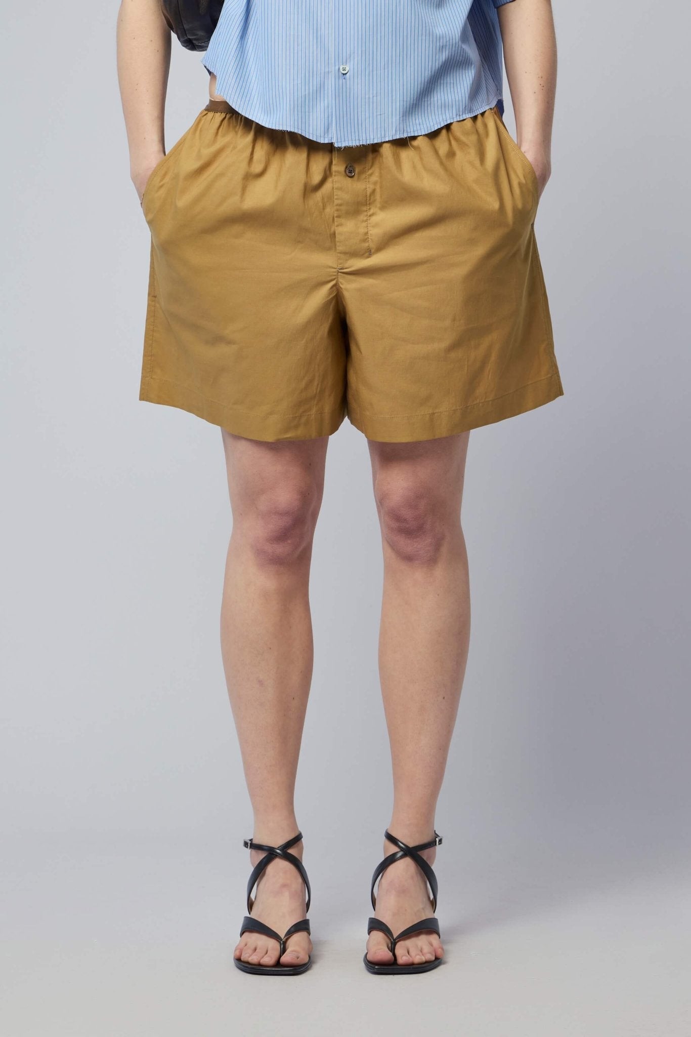 Short Boxer En Coton Et Soie Lavé