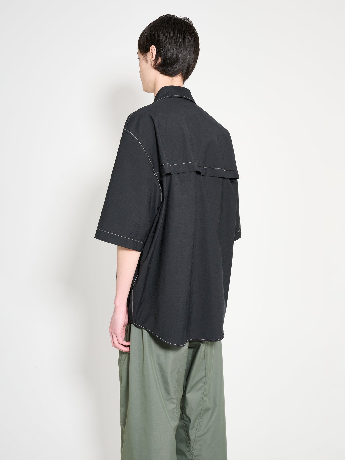 Lemaire Double Pocket Short Sleeve Shirt Black