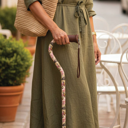 Lily and Butterfly Aluminum Convertible Quad Walking Cane with Comfort Grip - Adjustable Shaft