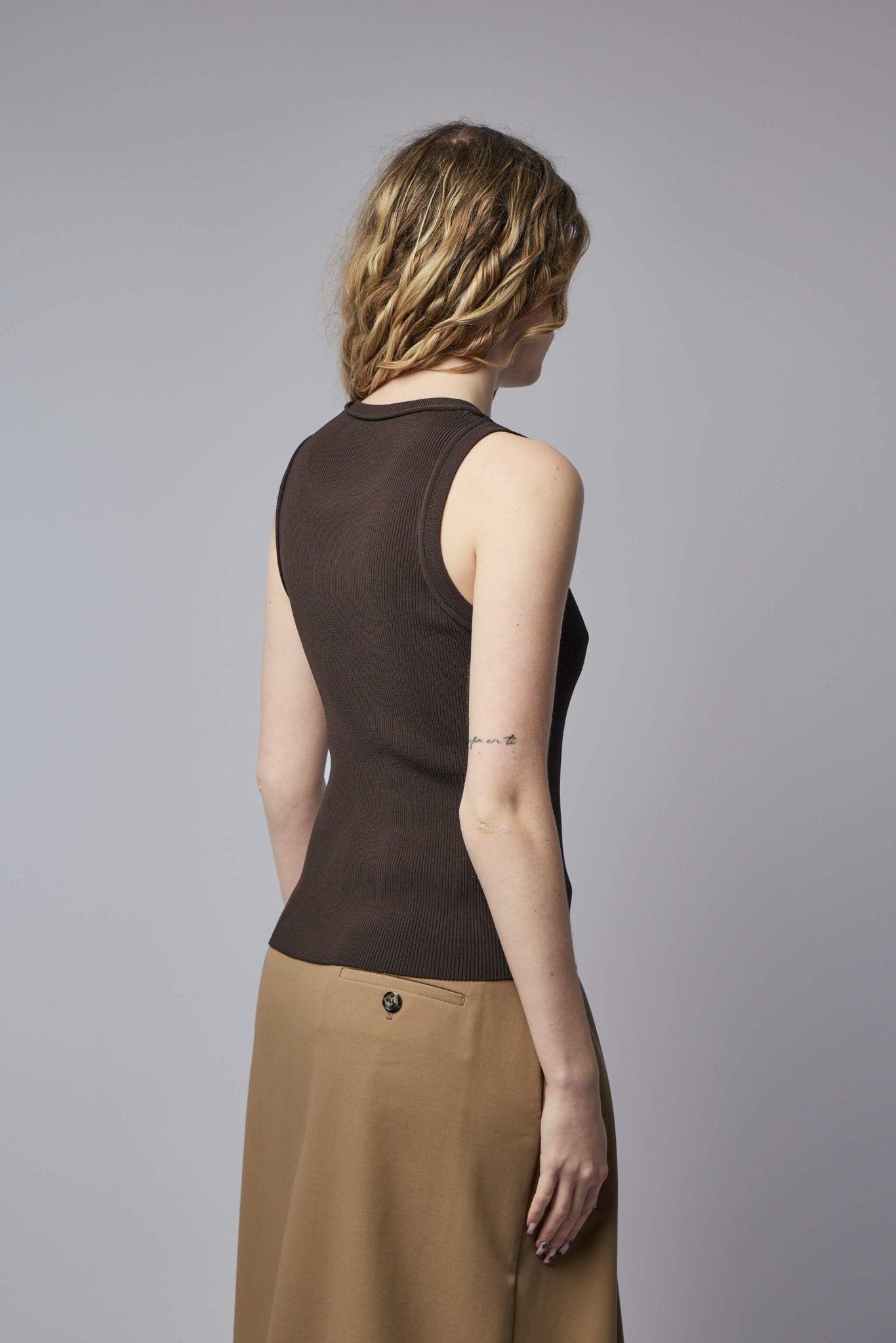 Anagram Tank Top in Stretch Viscose