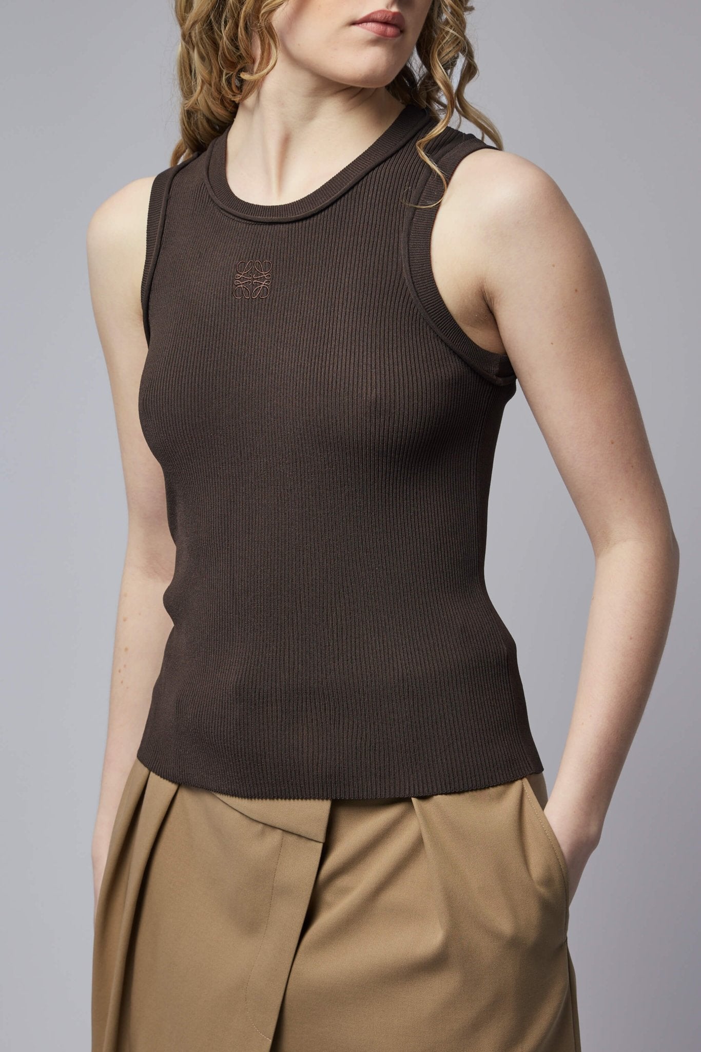 Anagram Tank Top in Stretch Viscose