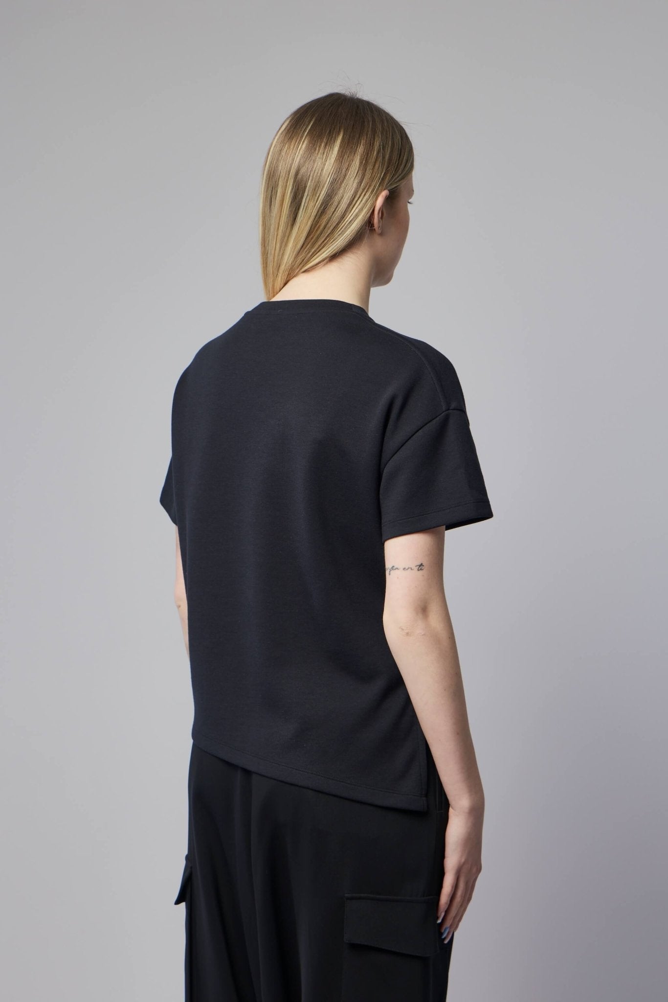Asymmetric T-shirt in Cotton Blend