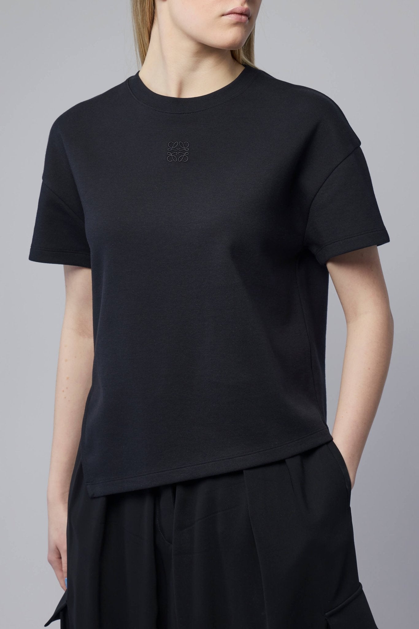 Asymmetric T-shirt in Cotton Blend