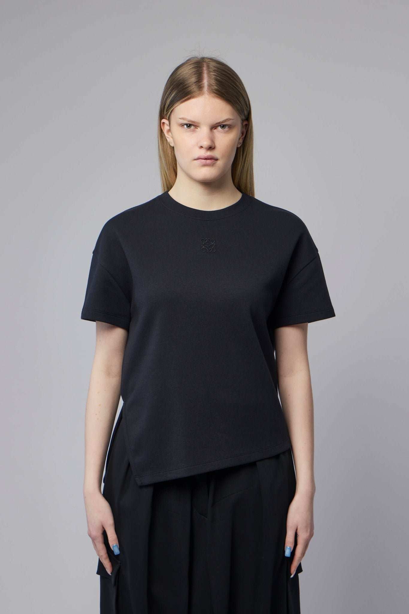 Asymmetric T-shirt in Cotton Blend
