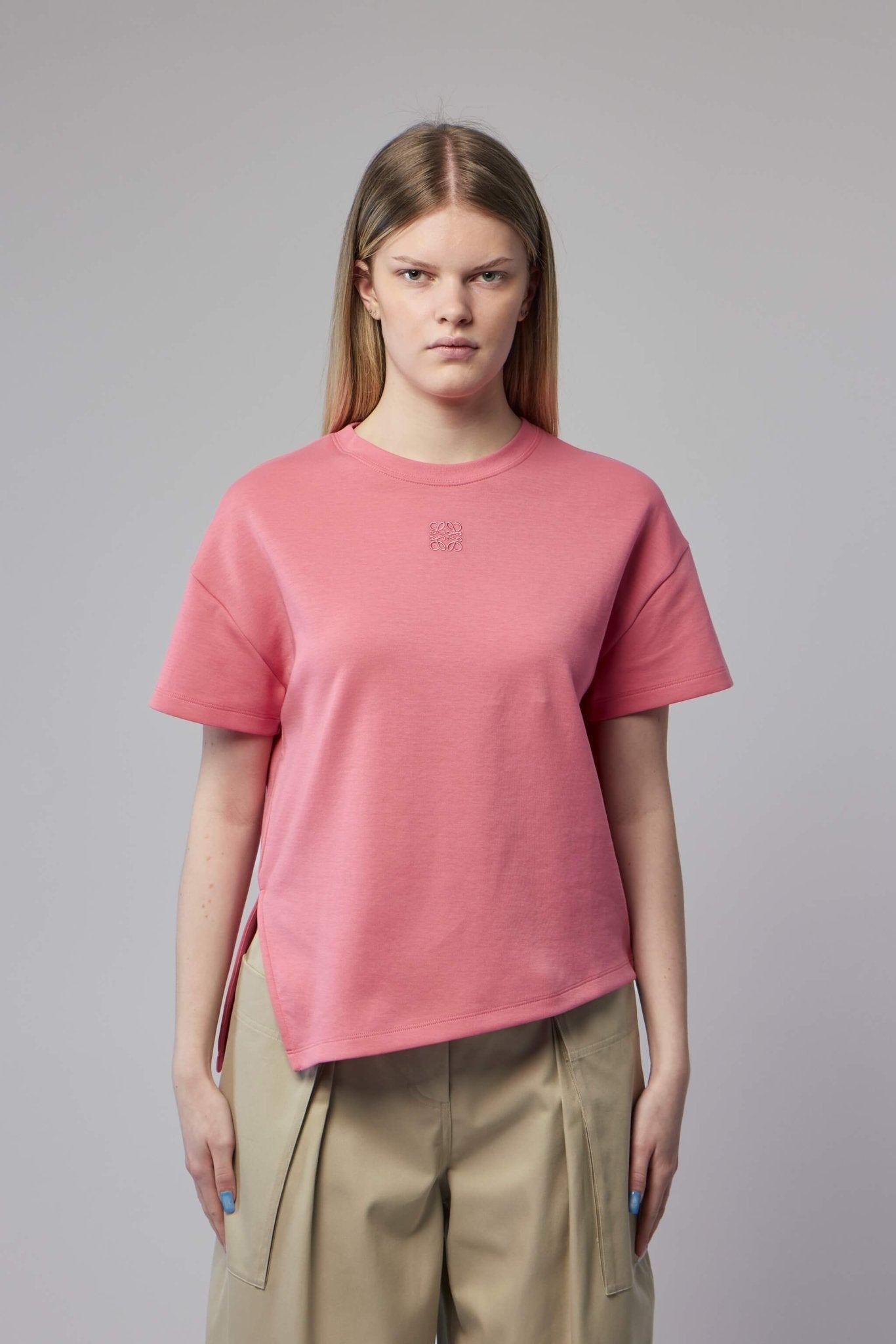 Anagram Asymmetric Cotton-blend Jersey T-shirt