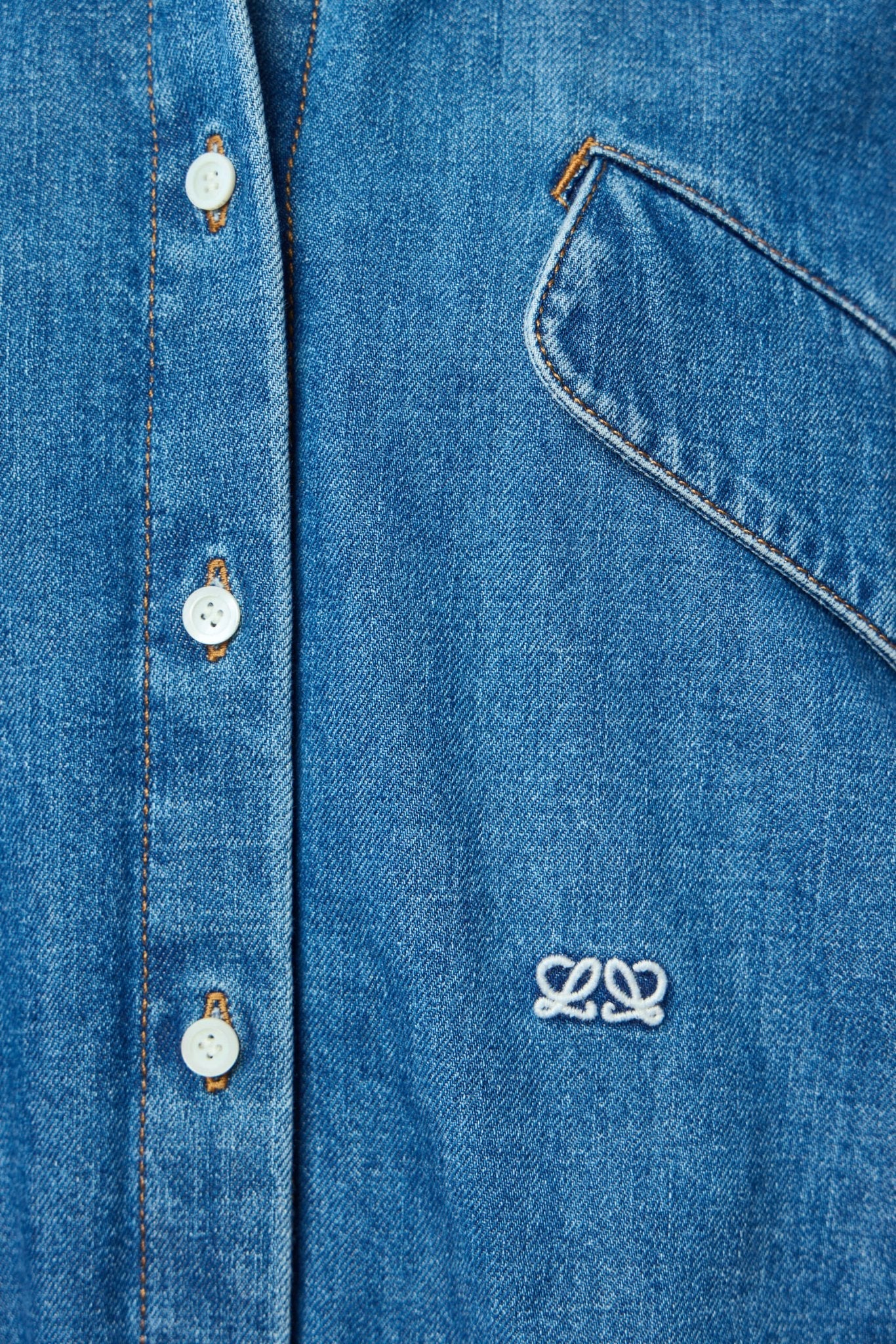 Belted Shirt in Denim