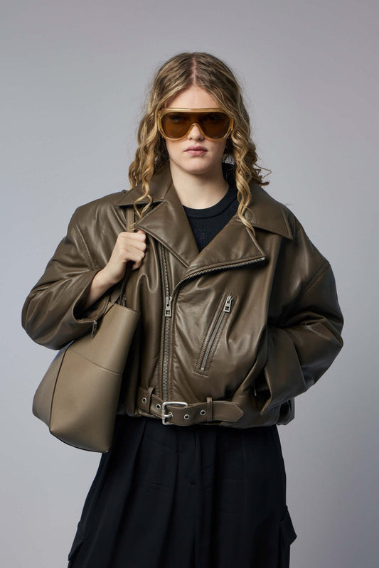 Biker Jacket in Nappa Lambskin