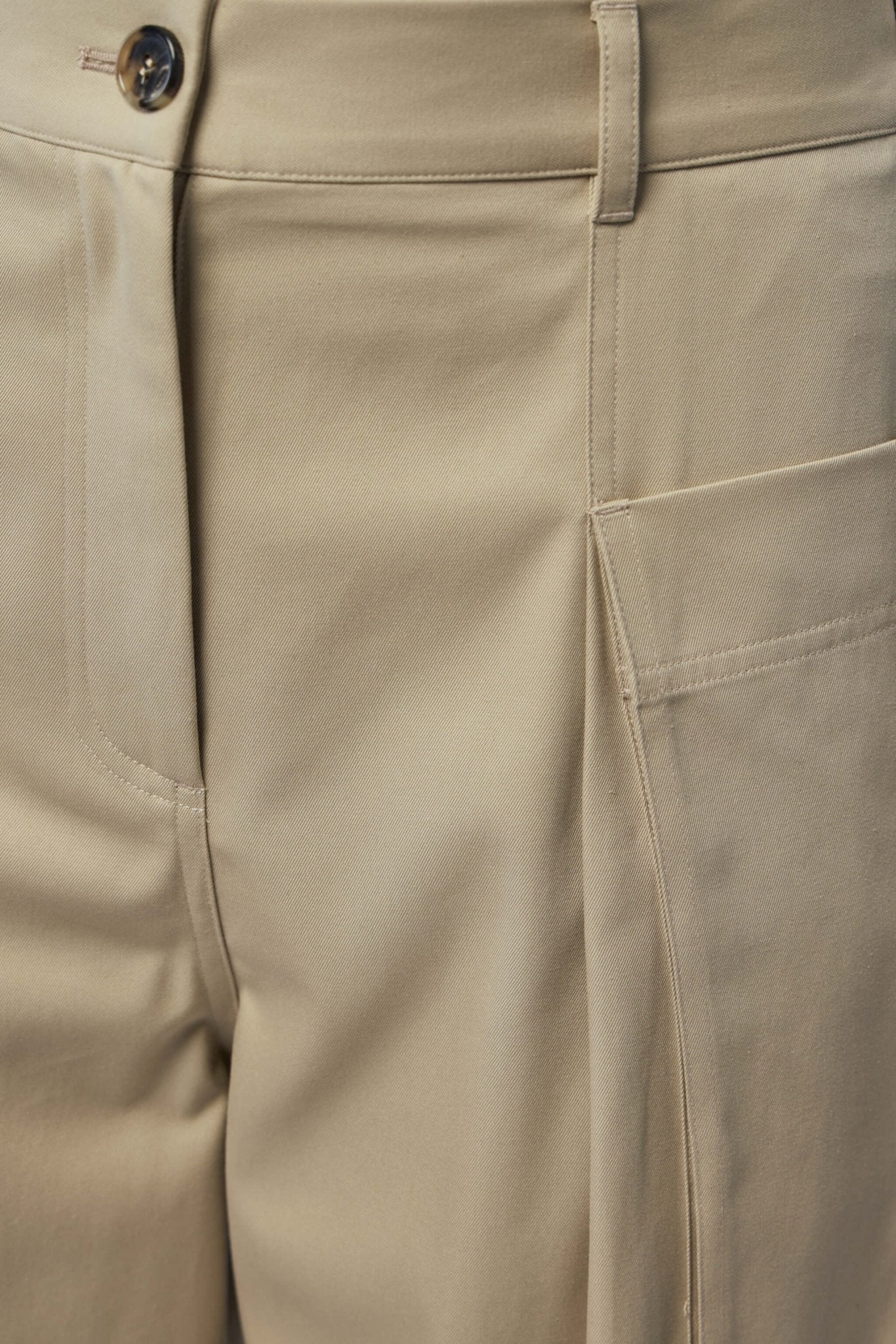 Cropped Trousers in Cotton and Silk
