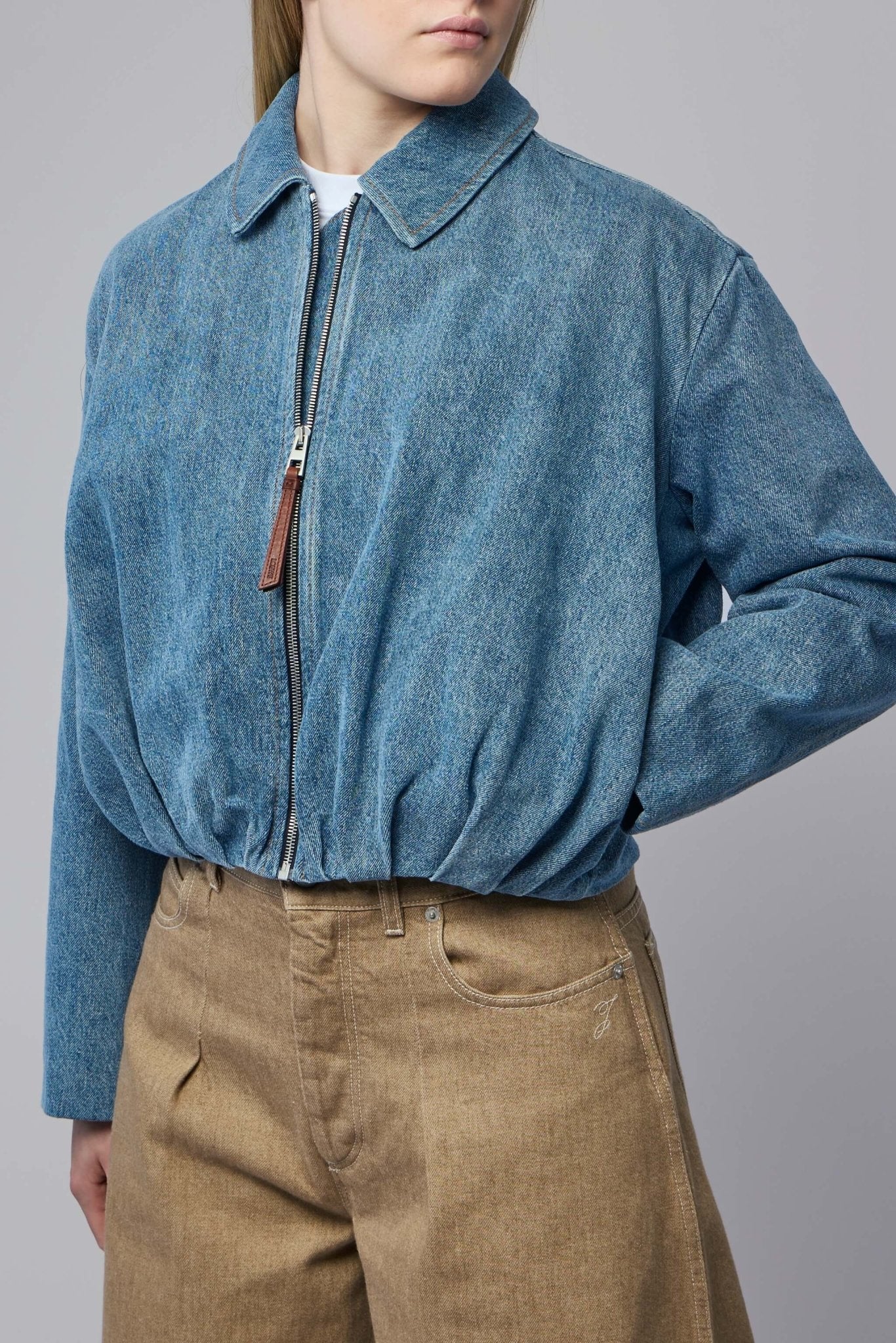 Draped Jacket in Denim