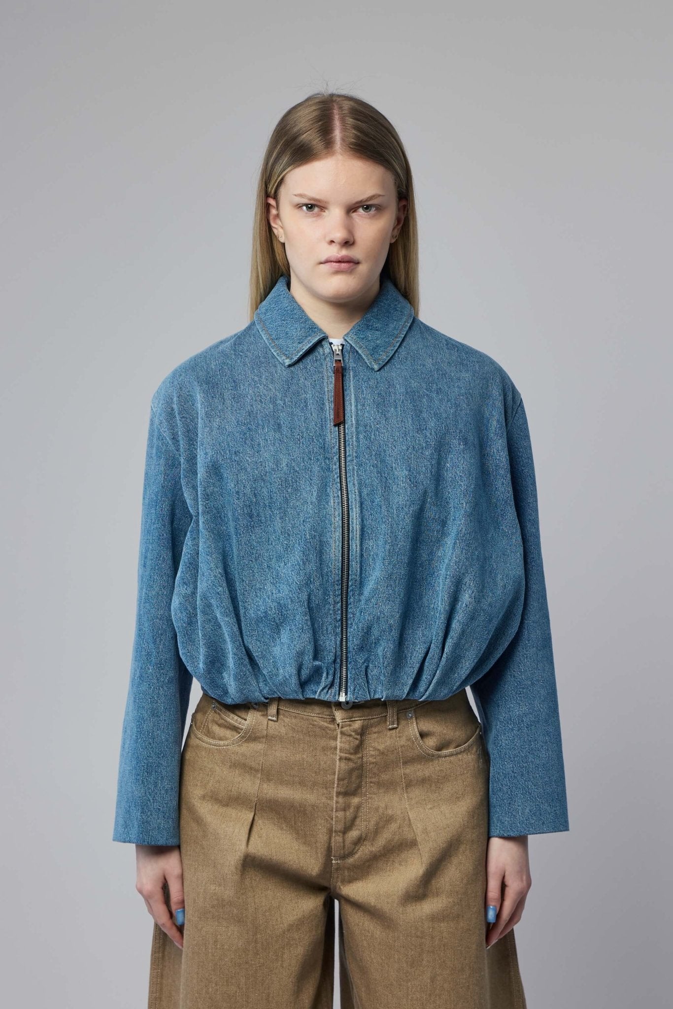 Draped Jacket in Denim