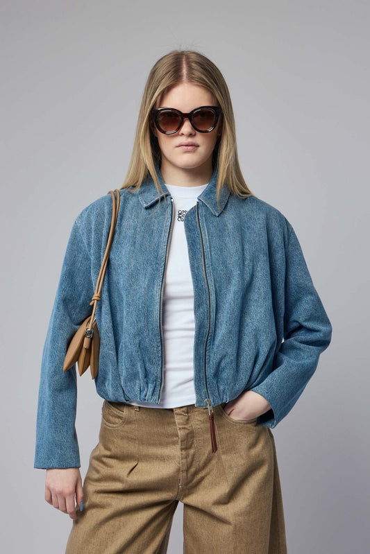 Draped Jacket in Denim
